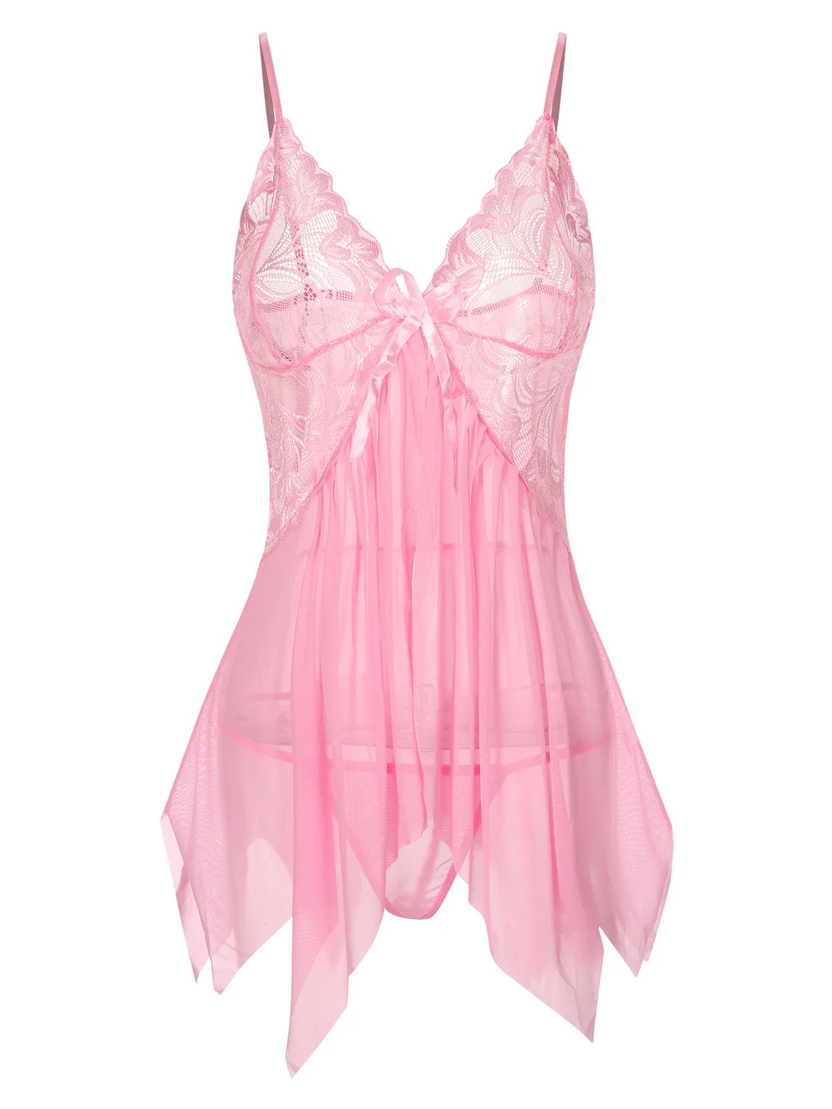 1970s Spaghetti Strap Lace Sheer Sleepwear - Image 13