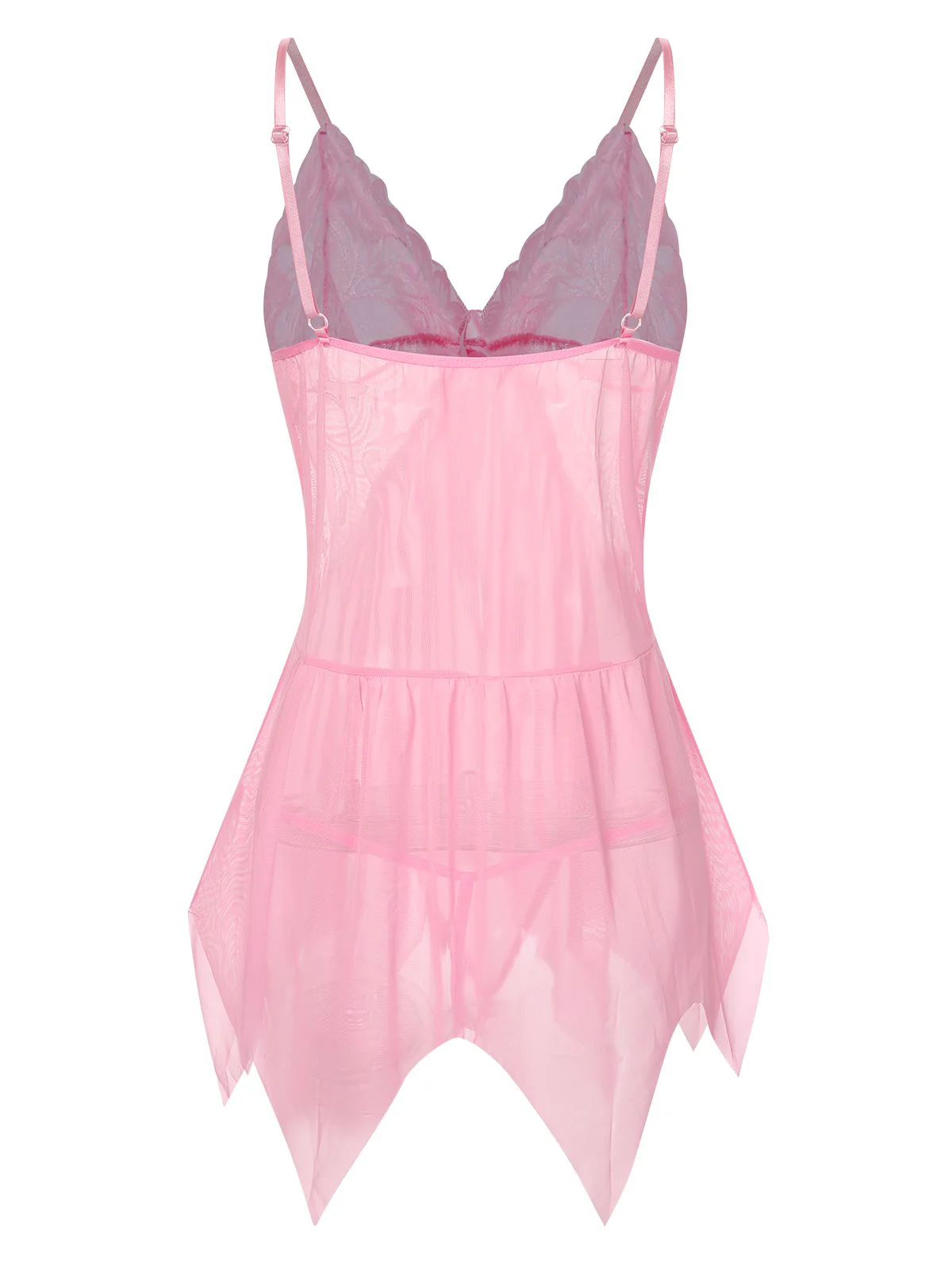 1970s Spaghetti Strap Lace Sheer Sleepwear - Image 14