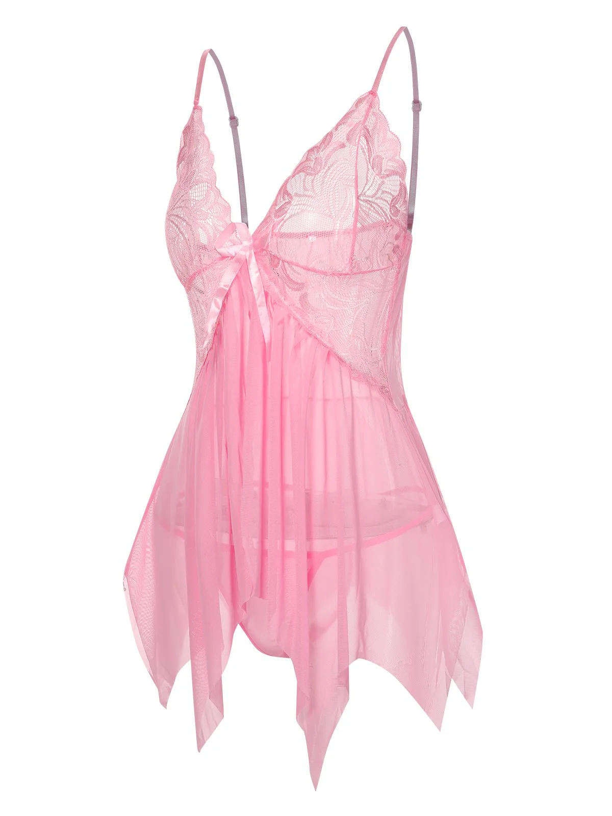 1970s Spaghetti Strap Lace Sheer Sleepwear - Image 15