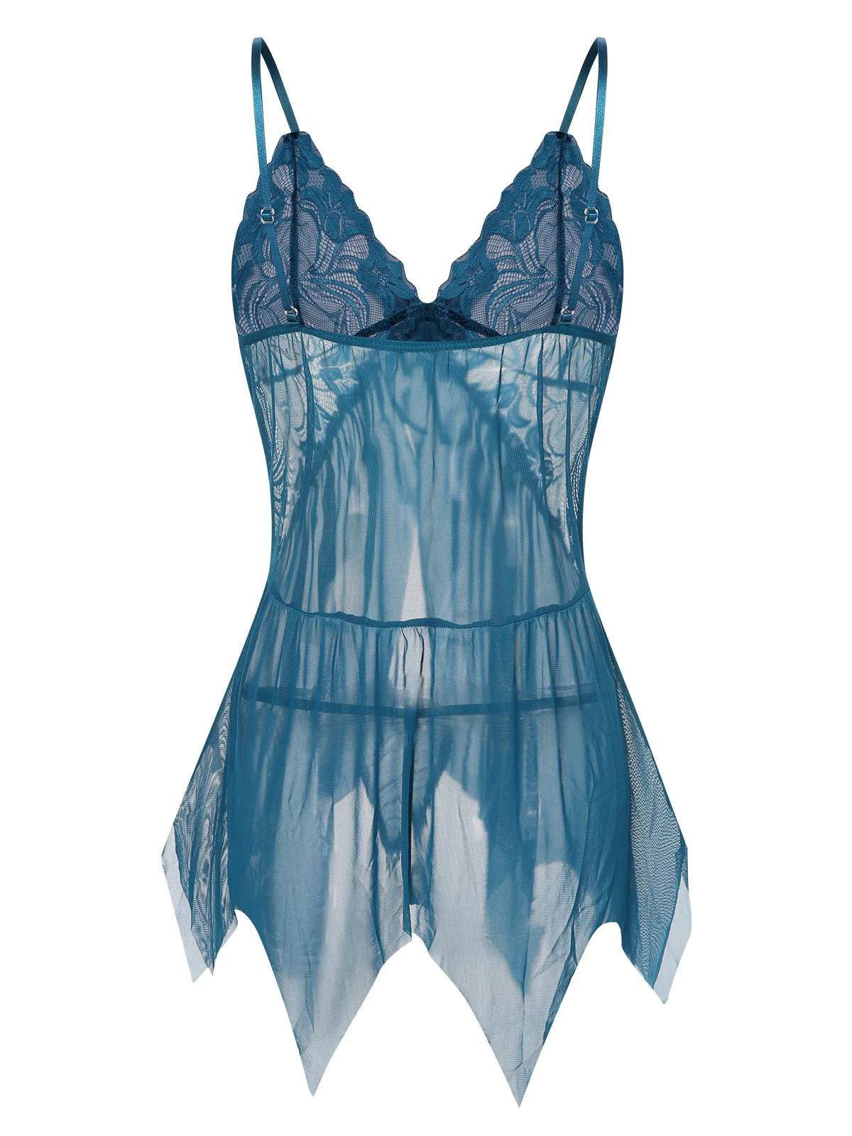 1970s Spaghetti Strap Lace Sheer Sleepwear - Image 20