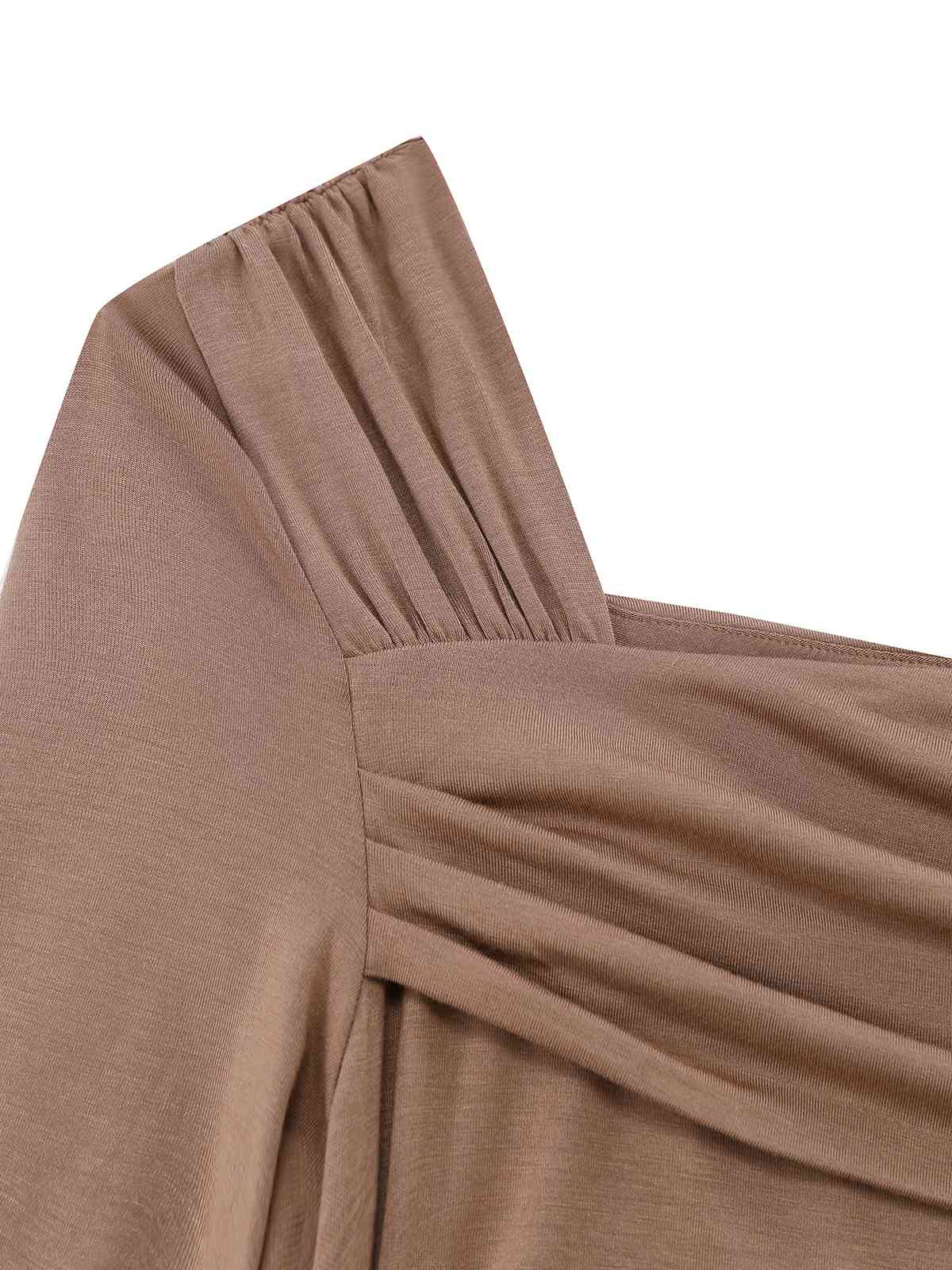 1980s Wrinkle One-Shoulder Long Sleeve Top - Image 14