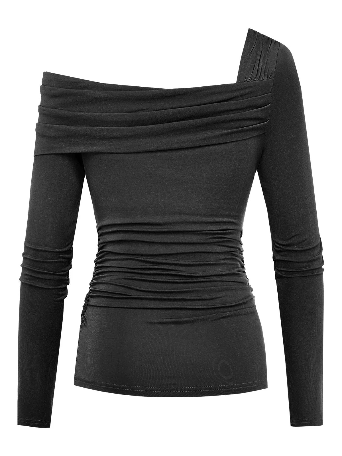 1980s Wrinkle One-Shoulder Long Sleeve Top - Image 8