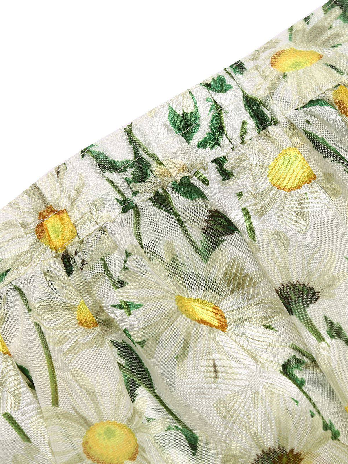 Yellow 1950s Romper & White Floral Skirt - Image 10