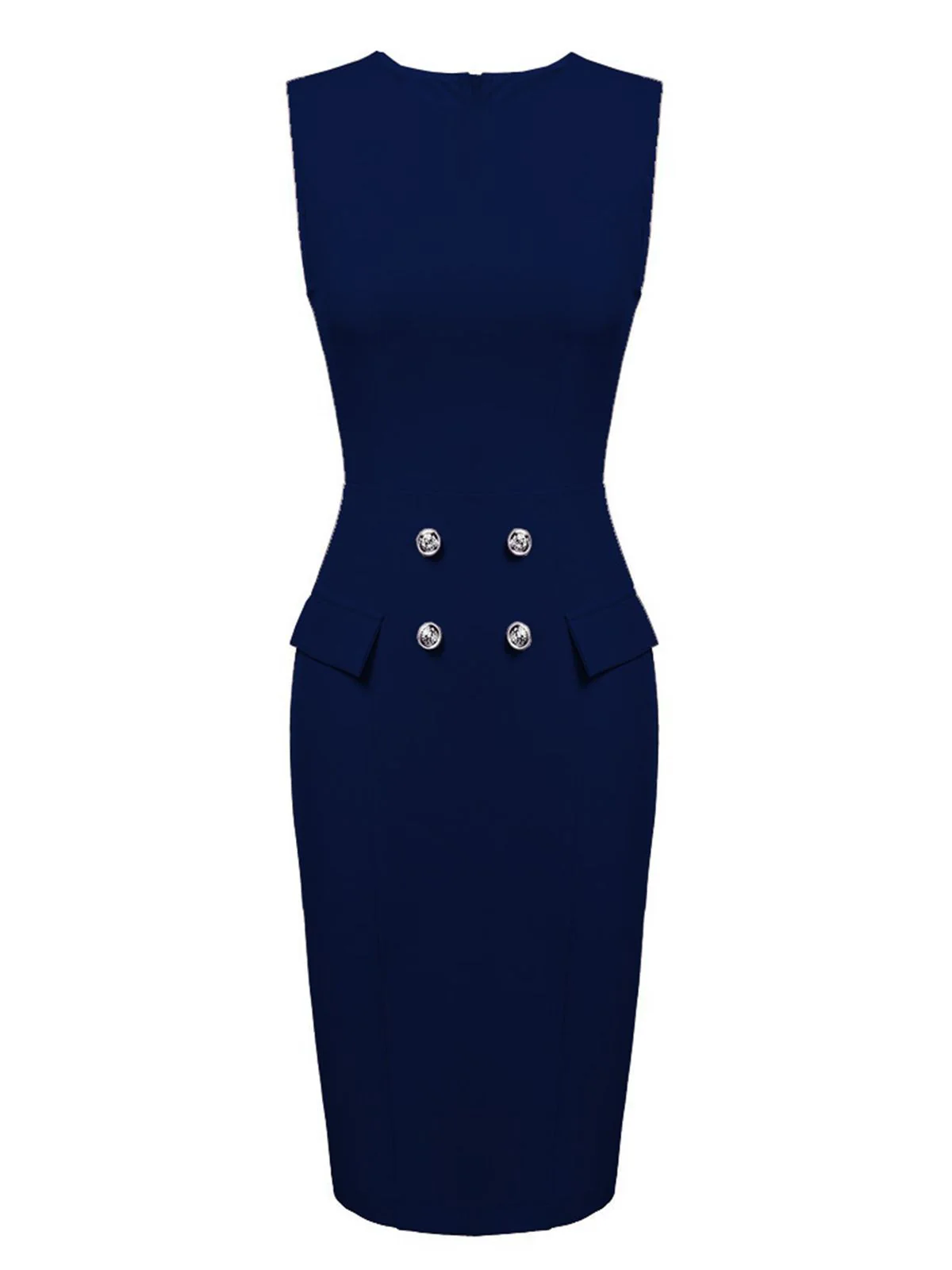 2PCS 1960s Button Work Pencil Dress - Image 16
