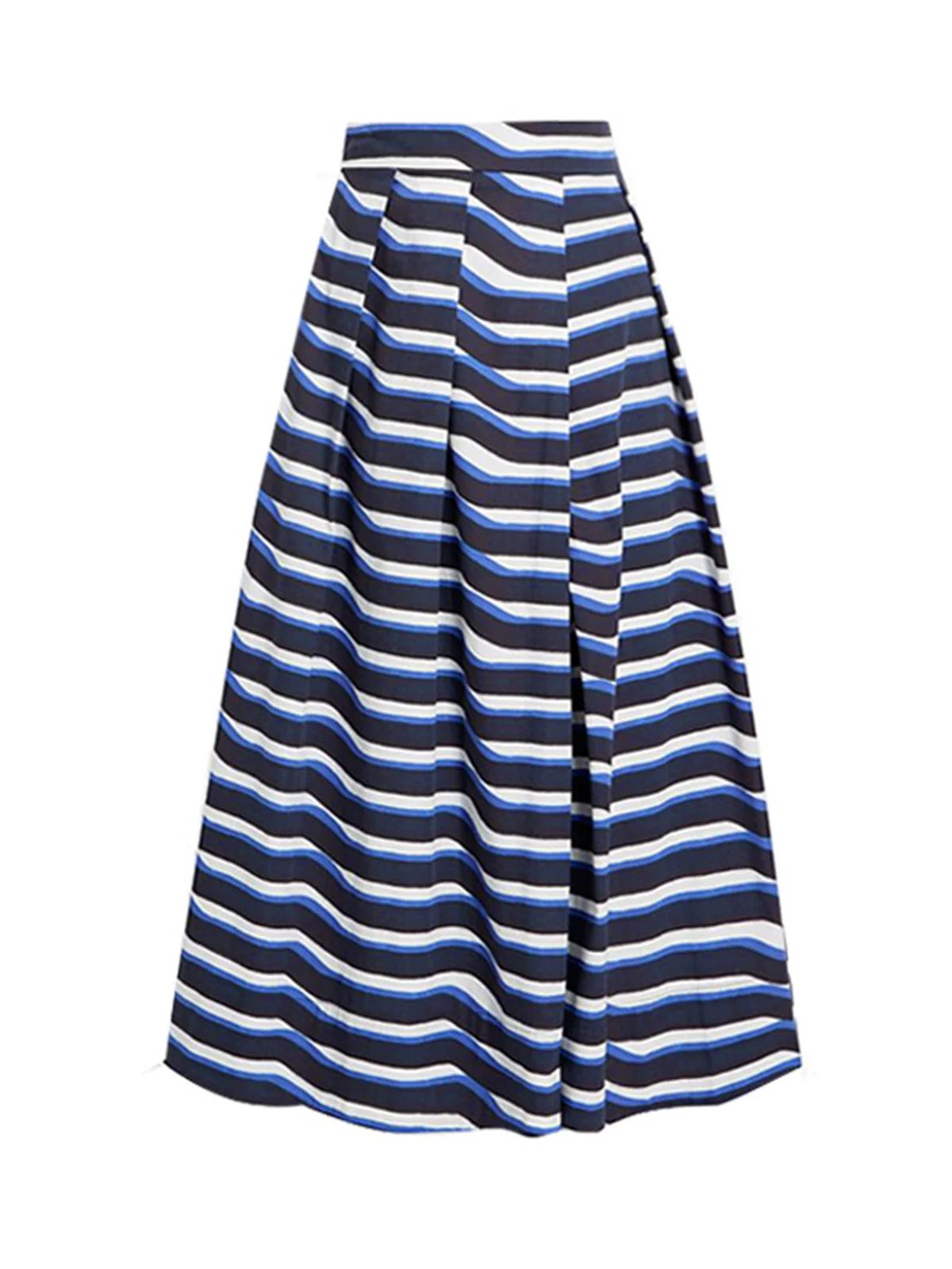 2PCS 1980s Strapless Denim Bow Swimsuit & Striped Cover-Up - Image 6