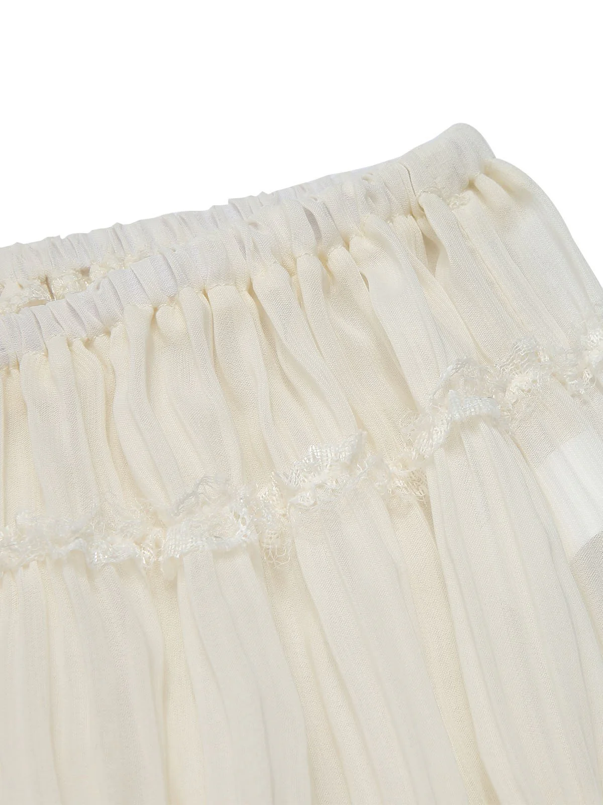 2PCS White 1970s Wrinkle Halter Backless Top & Skirts - Image 10