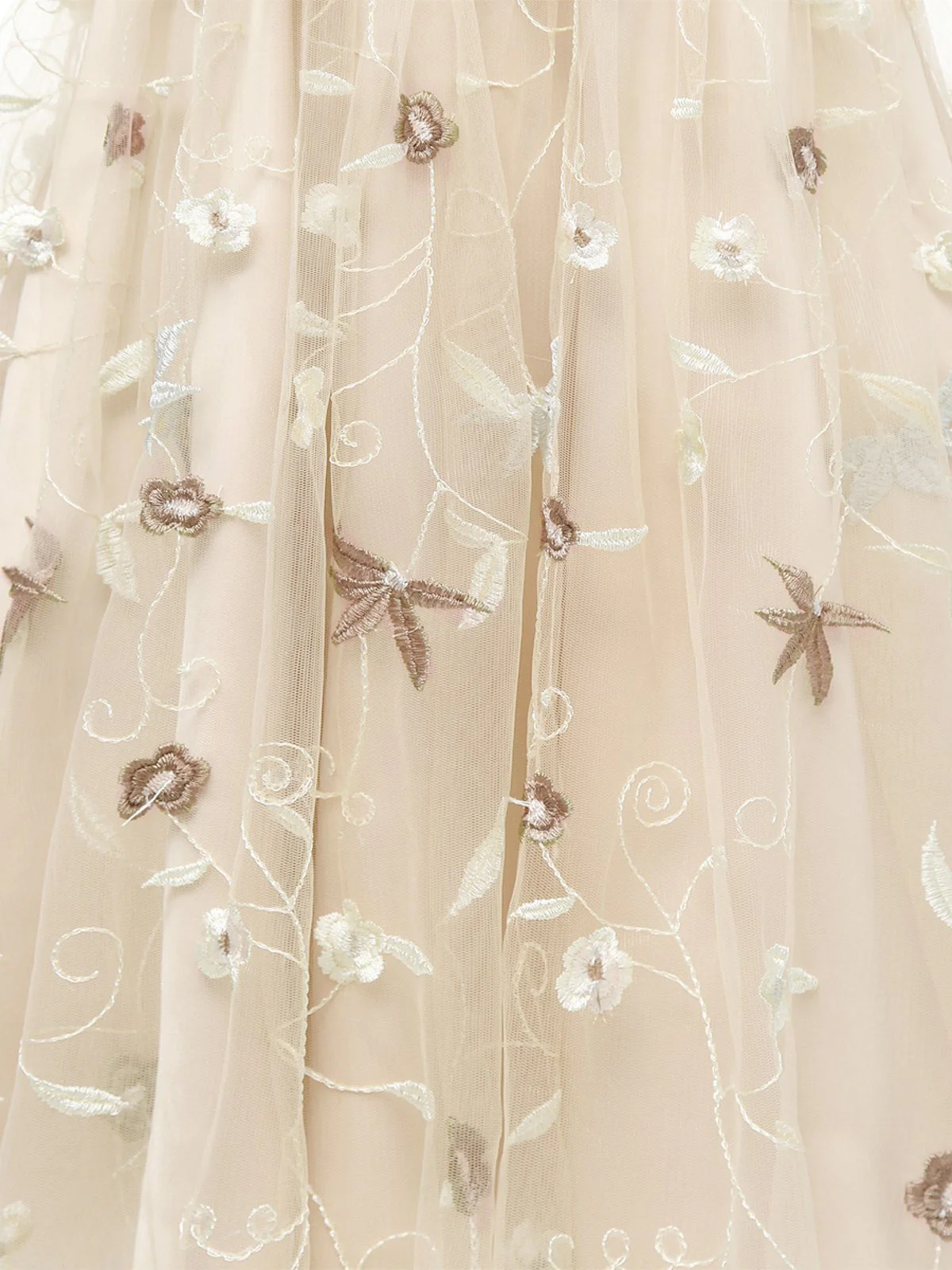 3/4 Sleeve 1950s Floral Embroidery Dress - Image 5