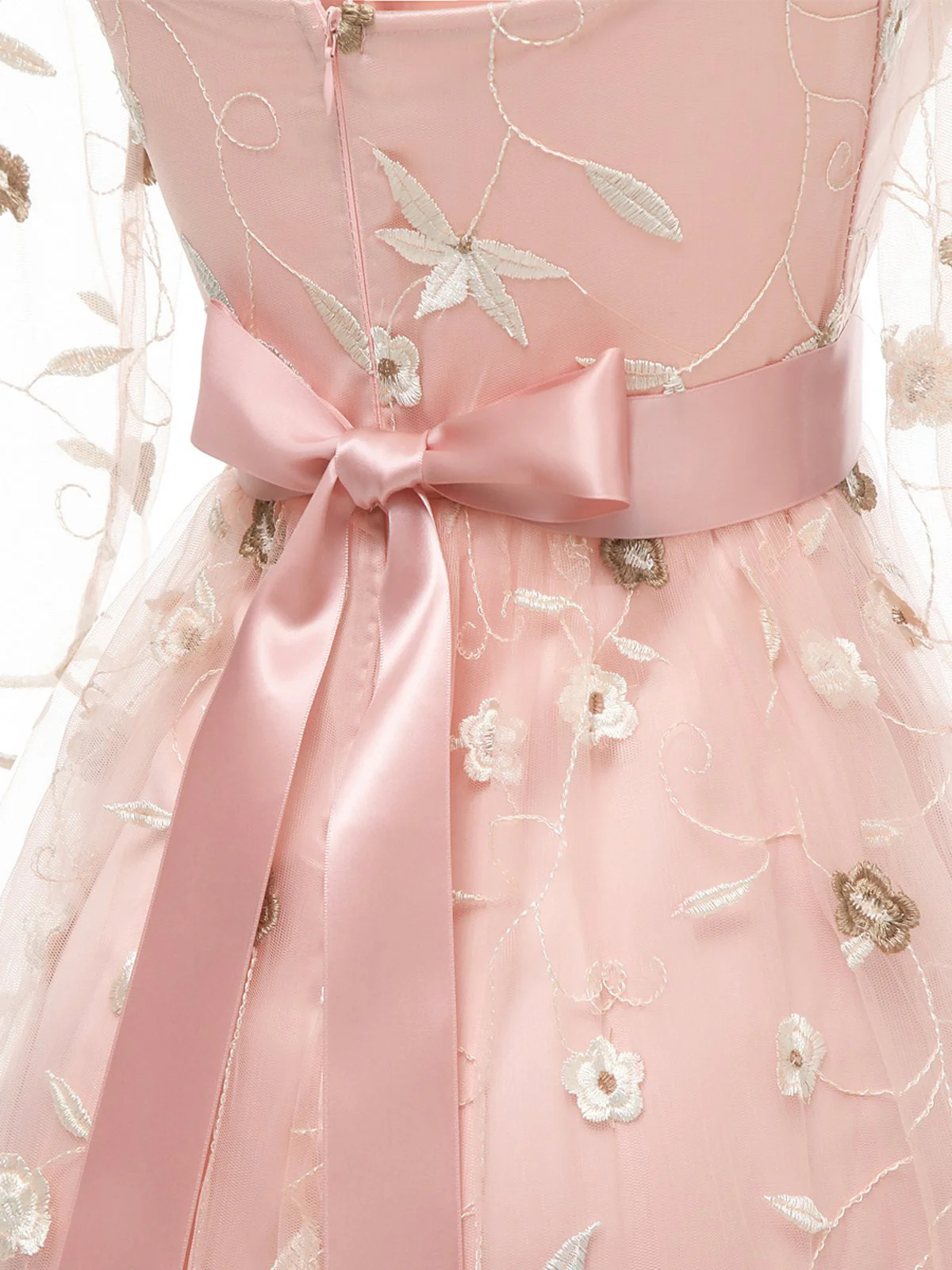 3/4 Sleeve 1950s Floral Embroidery Dress - Image 9