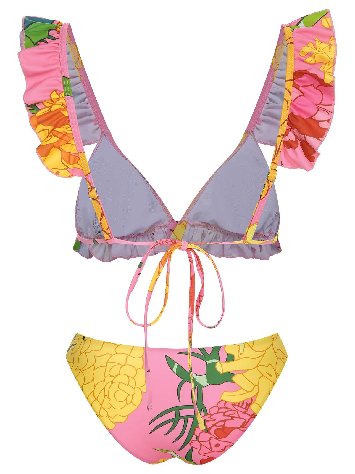 3PCS 1970s Pink Floral Swimsuit Set - Image 8