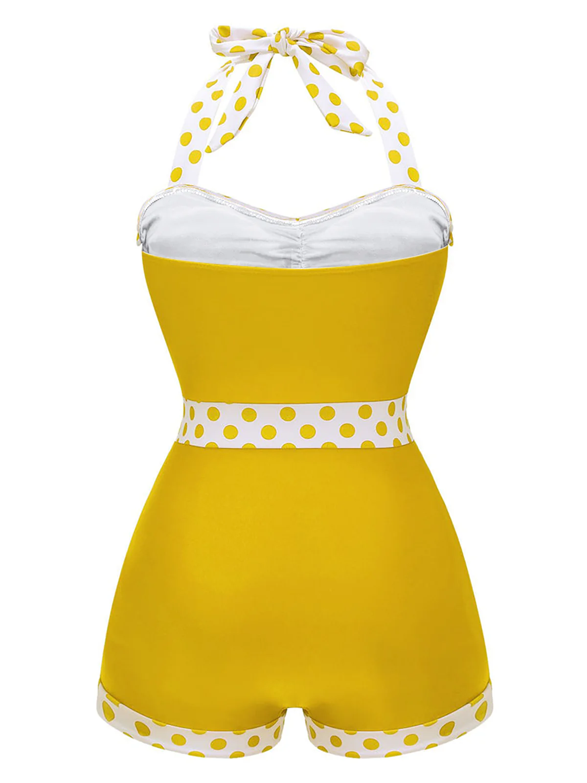 Red 1940s Halter Patchwork One-piece Swimsuit - Image 11