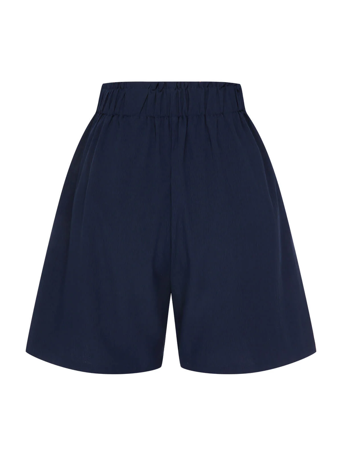 Dark Blue 1940s Solid Pleated Shorts - Image 3