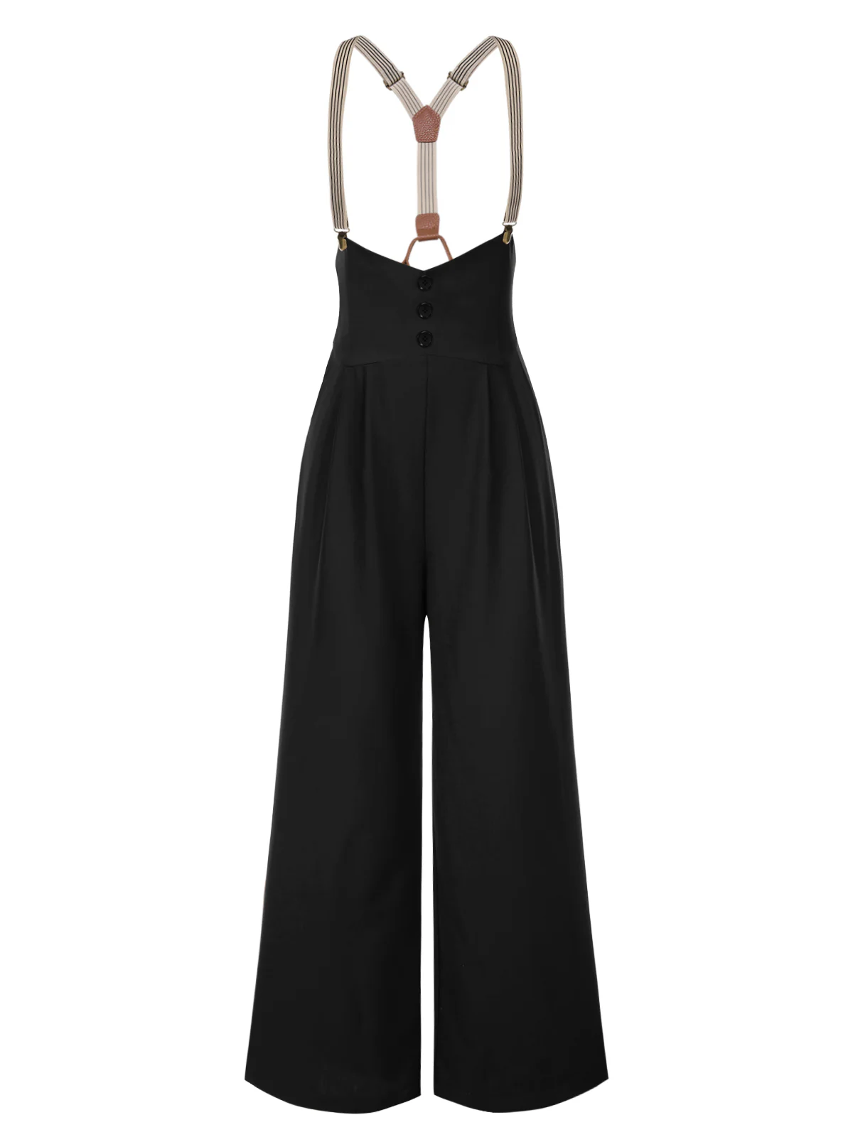 Dark Blue 1950s Button Suspender Pants - Image 12