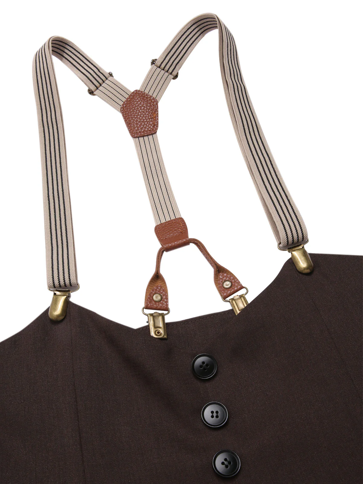 Dark Blue 1950s Button Suspender Pants - Image 8