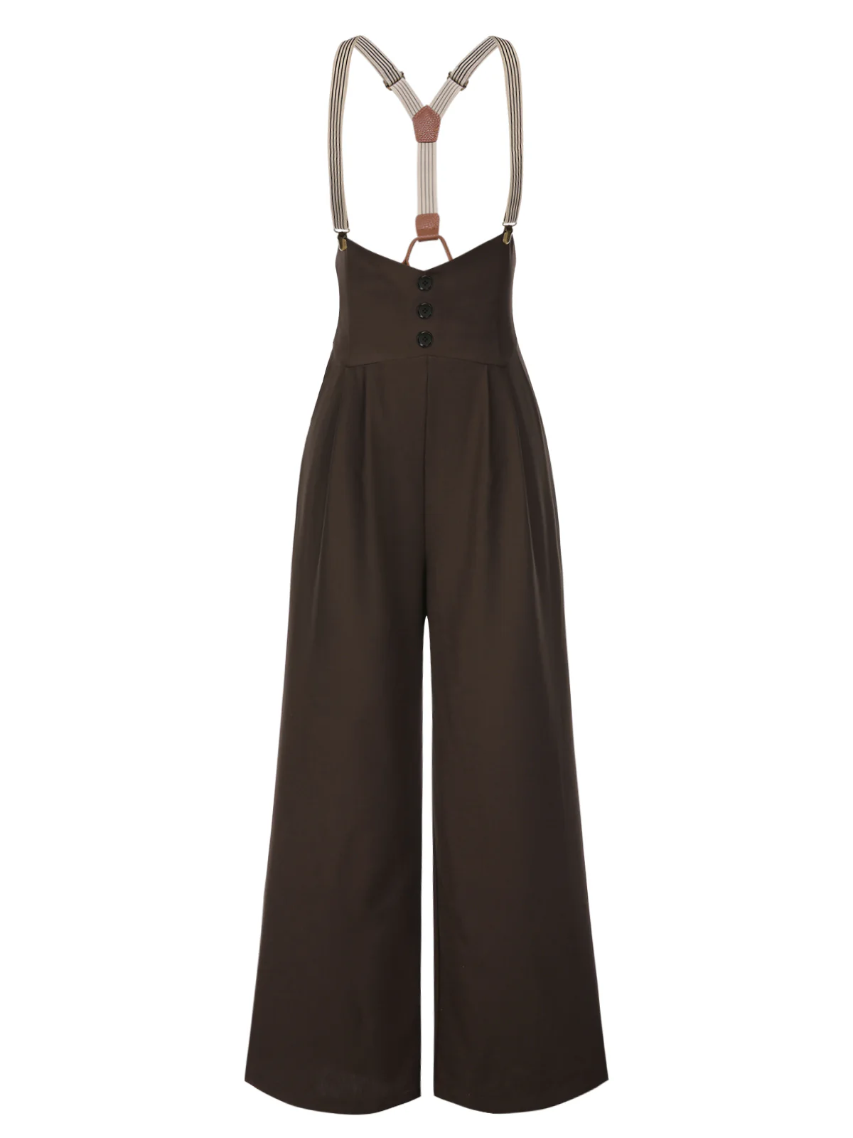 Dark Blue 1950s Button Suspender Pants - Image 5