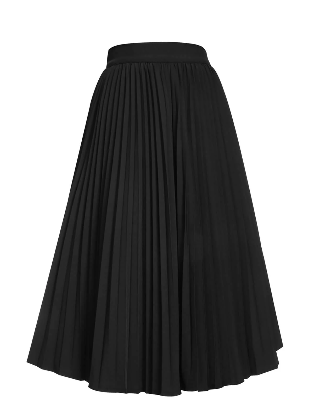Black 1950s Elegant Pleated Skirt - Image 3