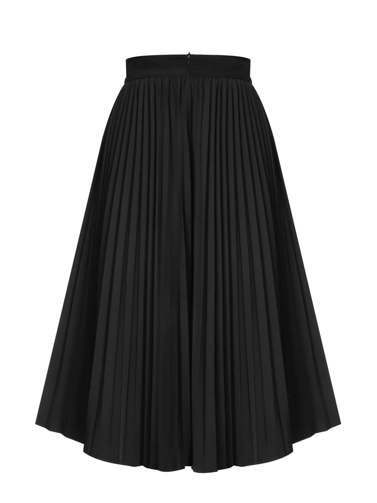 Black 1950s Elegant Pleated Skirt - Image 4