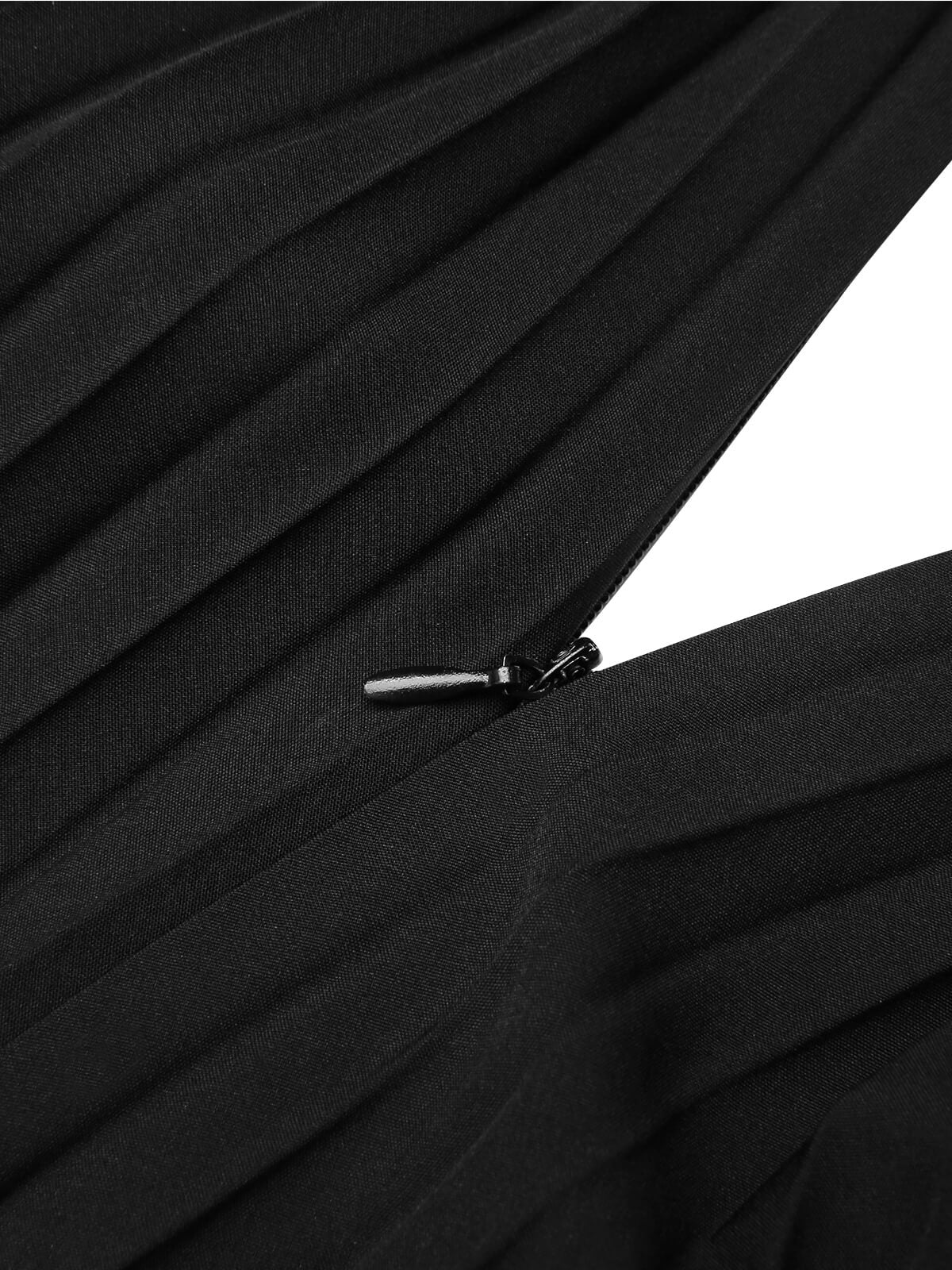 Black 1950s Elegant Pleated Skirt - Image 5
