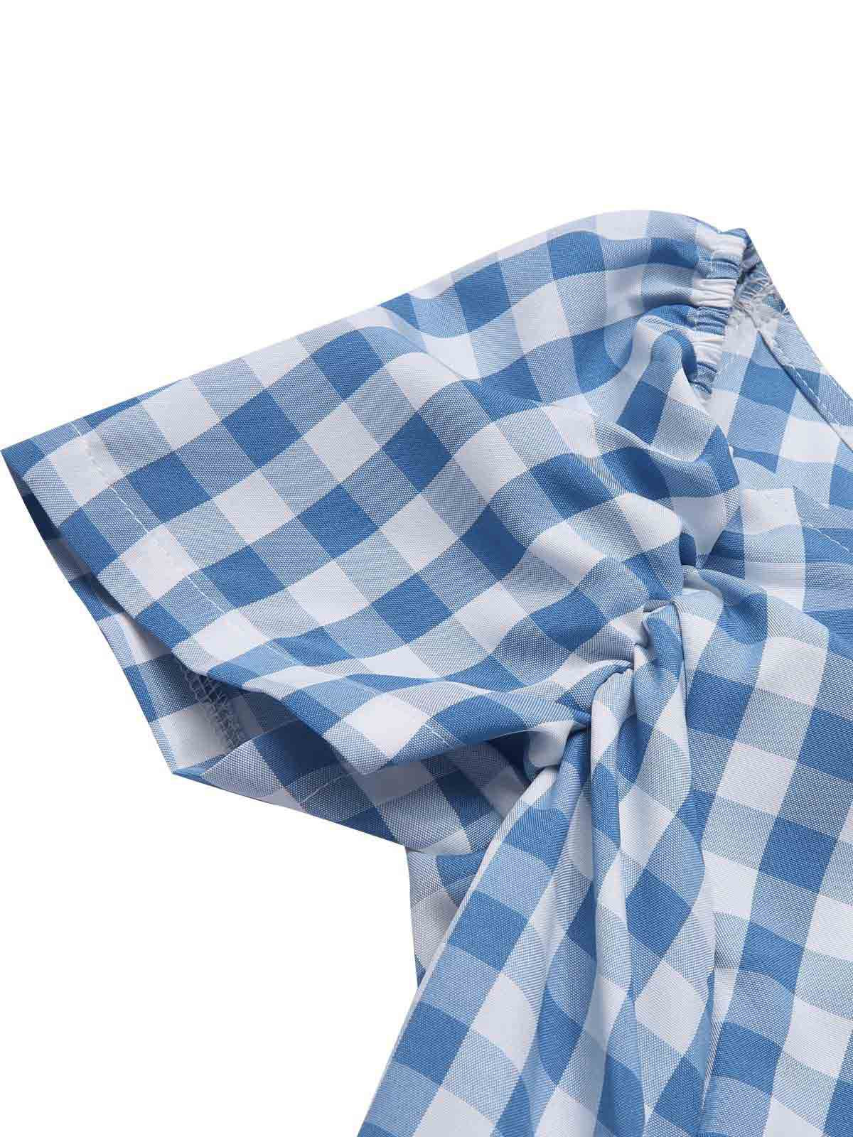 Black 1950s Plaid Swing Dress - Image 12