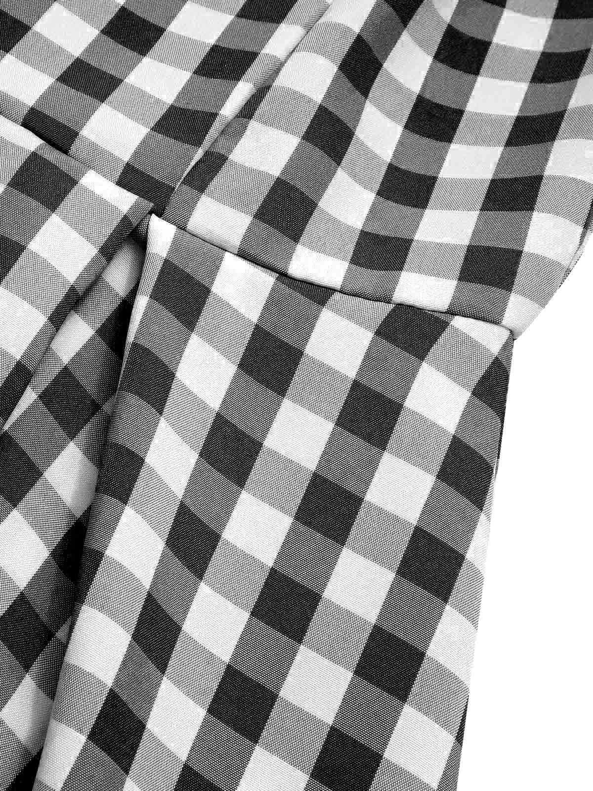 Black 1950s Plaid Swing Dress - Image 3