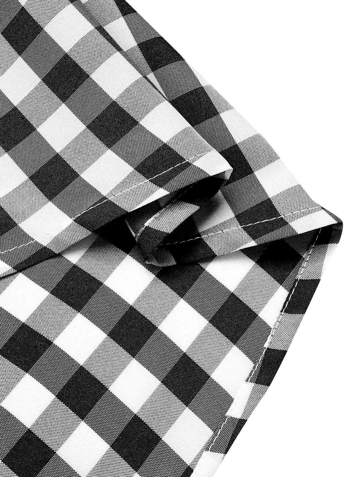 Black 1950s Plaid Swing Dress - Image 4