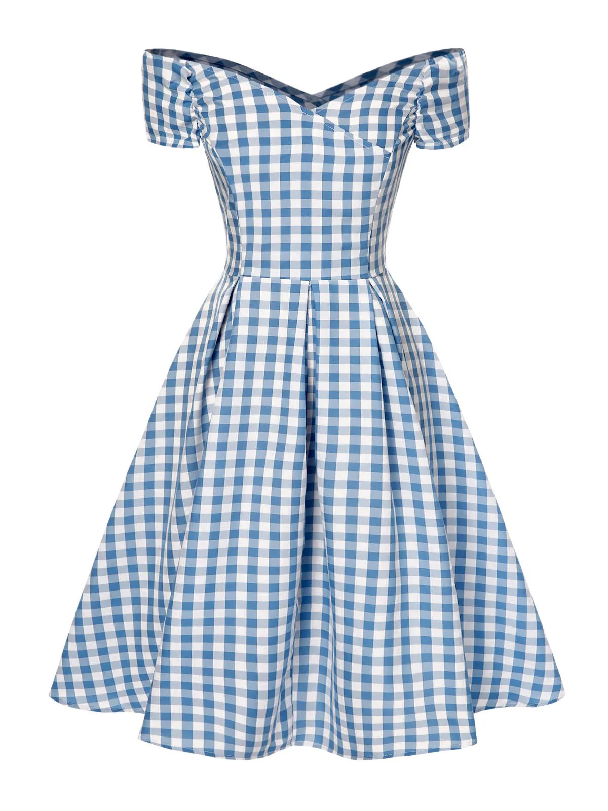 Black 1950s Plaid Swing Dress - Image 7
