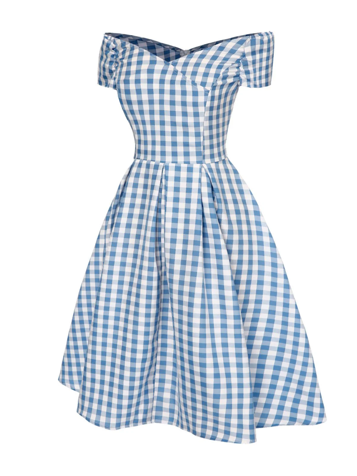 Black 1950s Plaid Swing Dress - Image 8