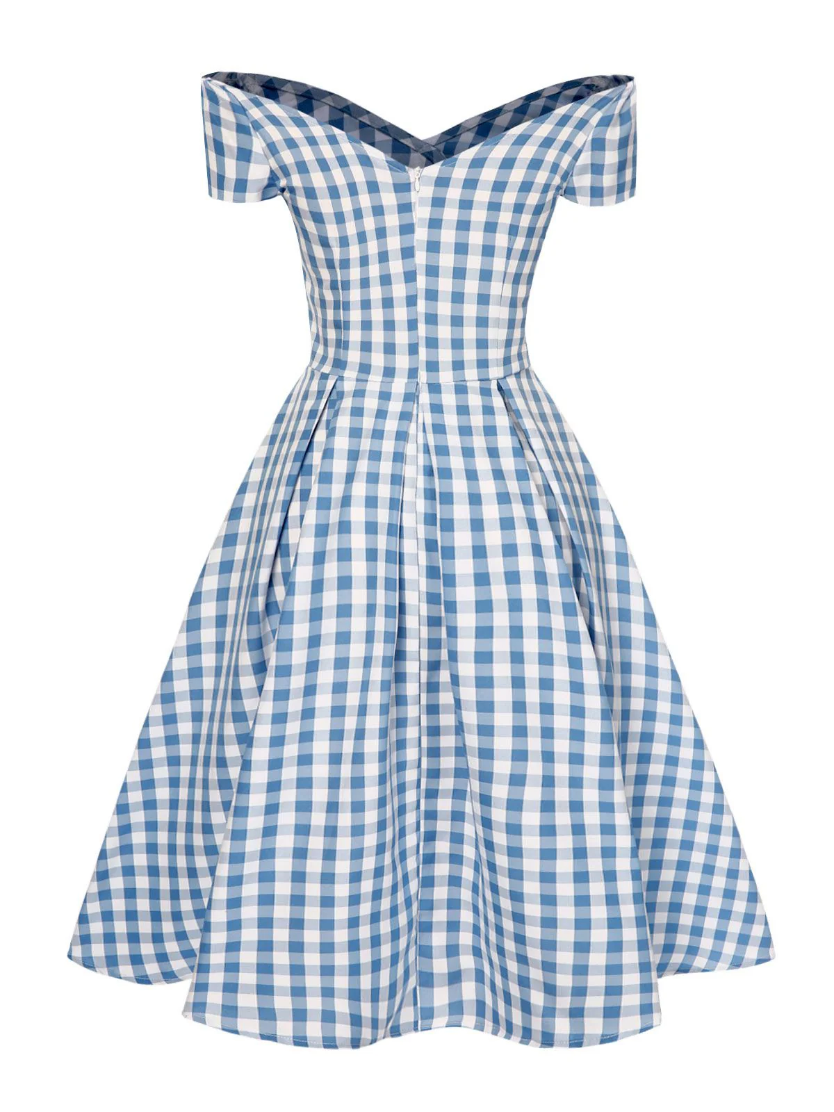Black 1950s Plaid Swing Dress - Image 9