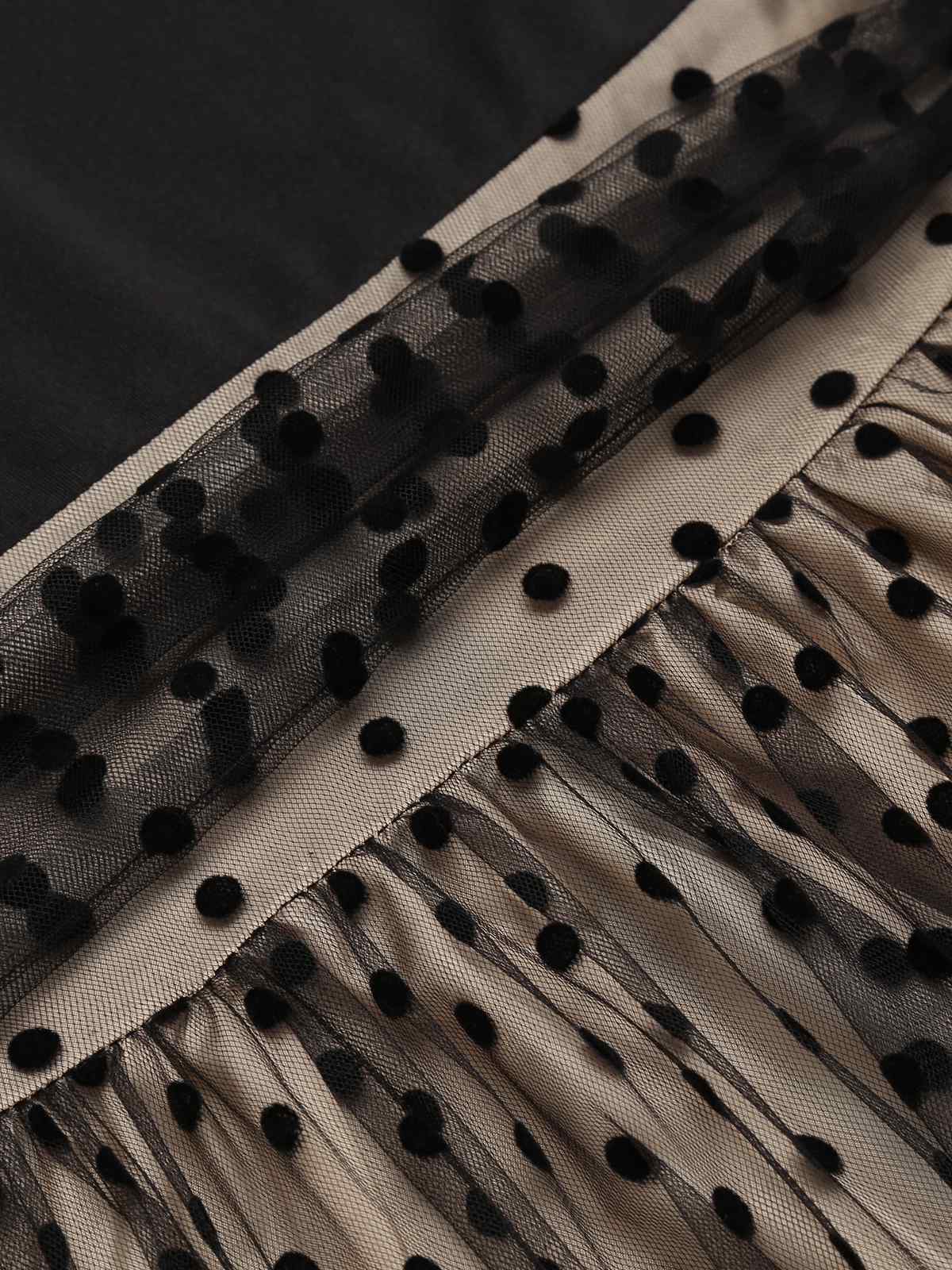 Black 1950s Polka Dot Swing Dress - Image 11