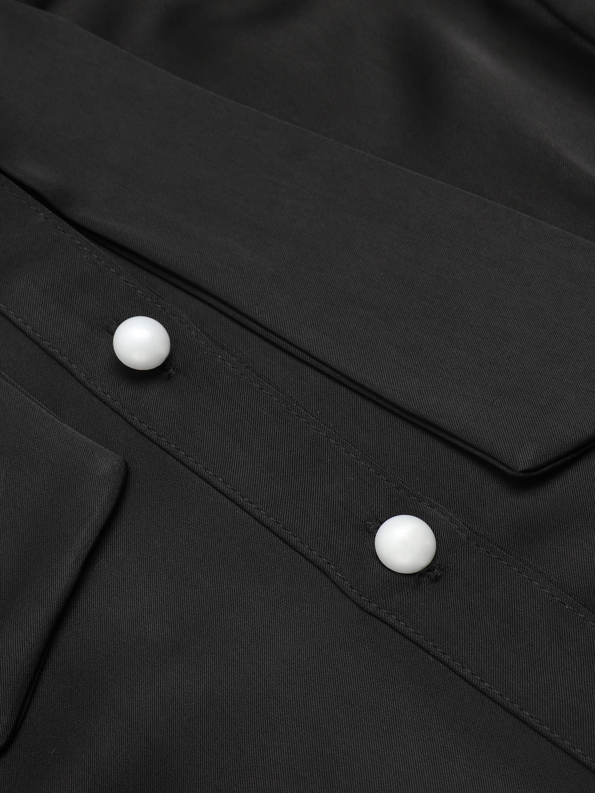 Black 1950s Solid Ruffled-Sleeve Blouse - Image 5