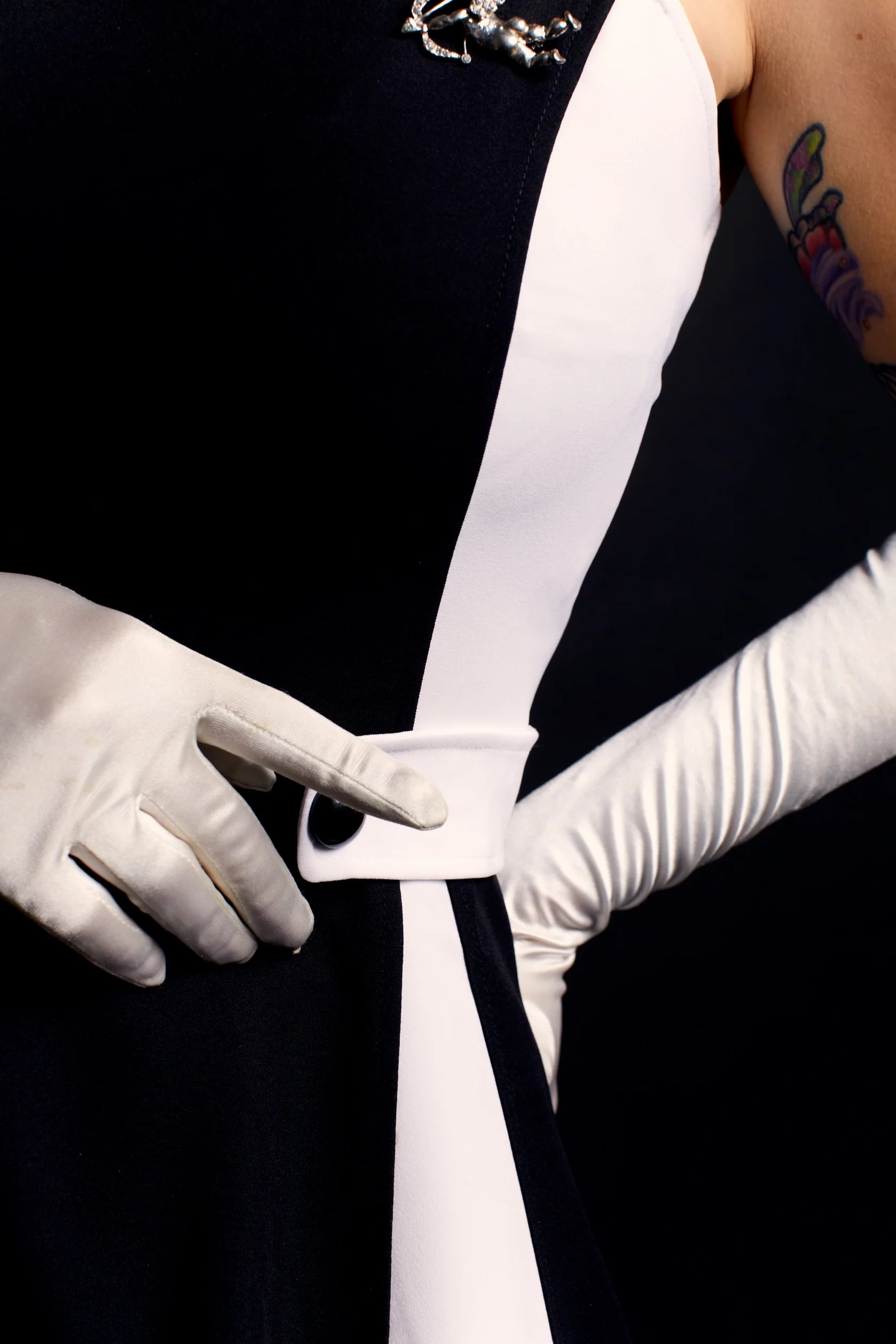 Black 1950s Solid Spaghetti Dress - Image 4