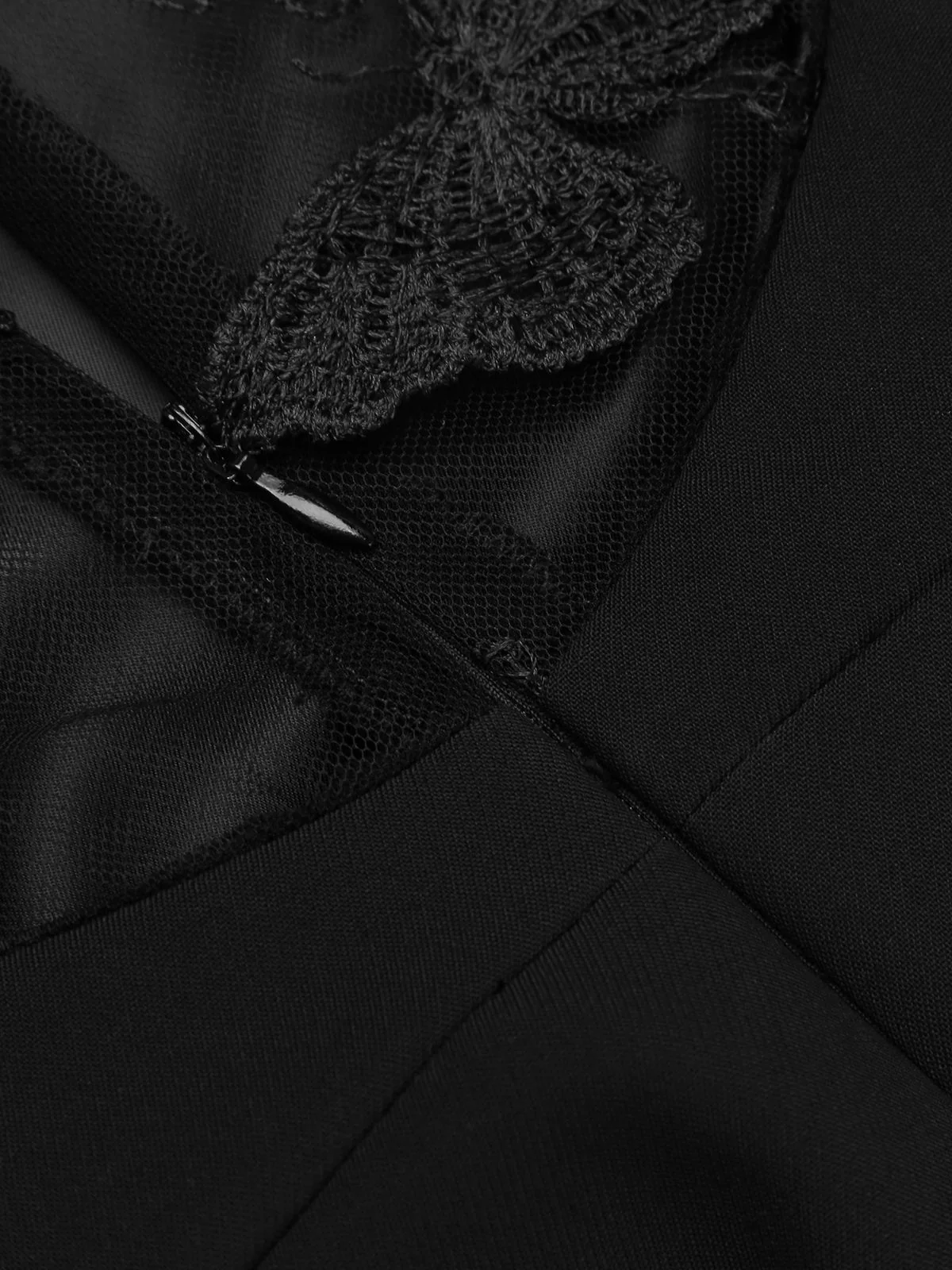 Black 1960s Butterfly Backless Pencil Dress - Image 12