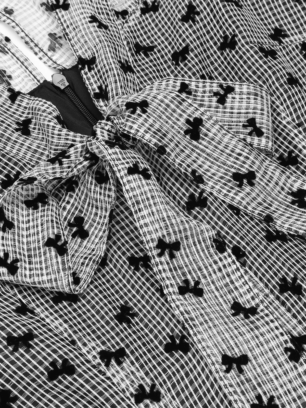 Black 1930s Mesh Bow-knot Patchwork Jumpsuit - Image 6