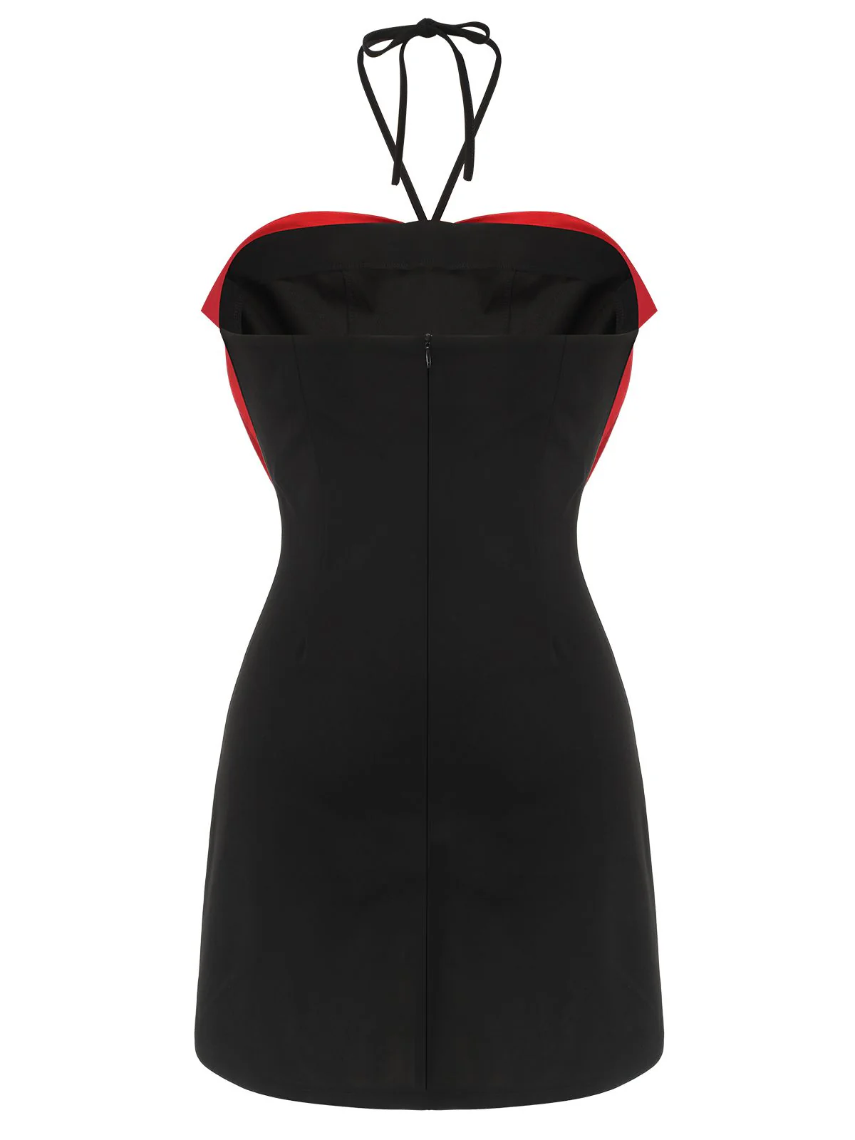 Black&Red 1960s Bow-knot Patchwork Wrap Dress - Image 4