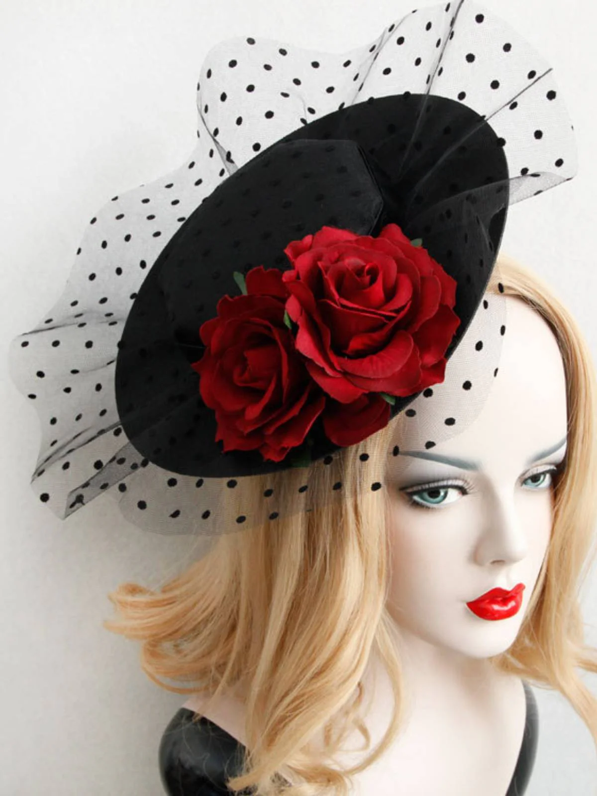 Black Retro 3D Roses Mesh Hat - Image 4