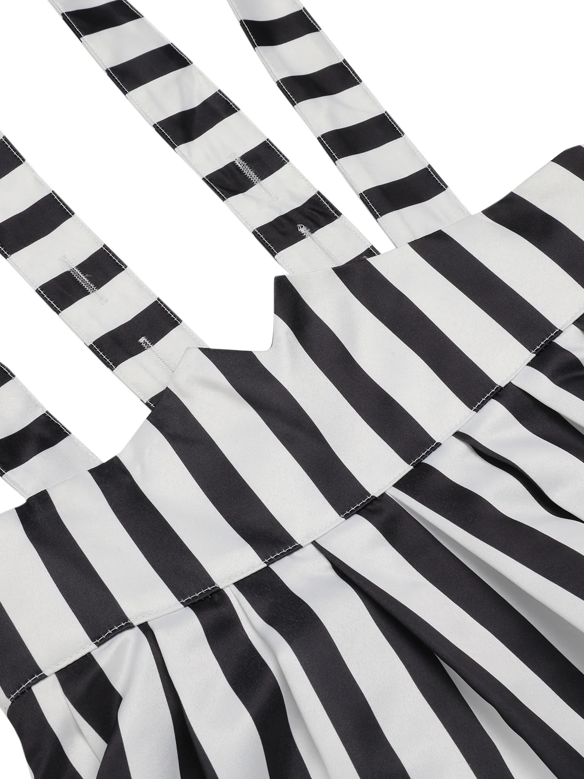 Black & White 1950s Stripes Suspender Skirt - Image 4
