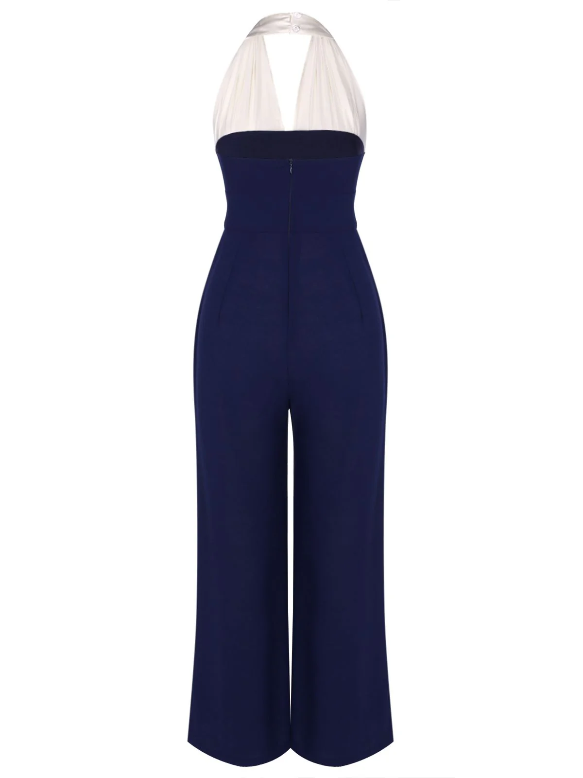 Blue 1930s Halter Patchwork Jumpsuit - Image 4