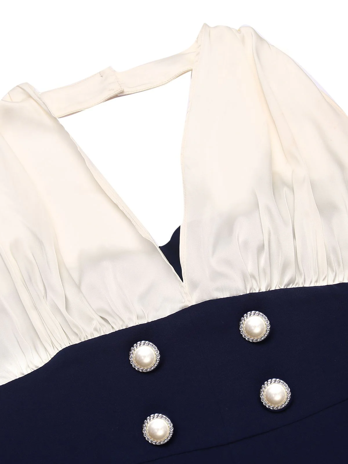 Blue 1930s Halter Patchwork Jumpsuit - Image 5