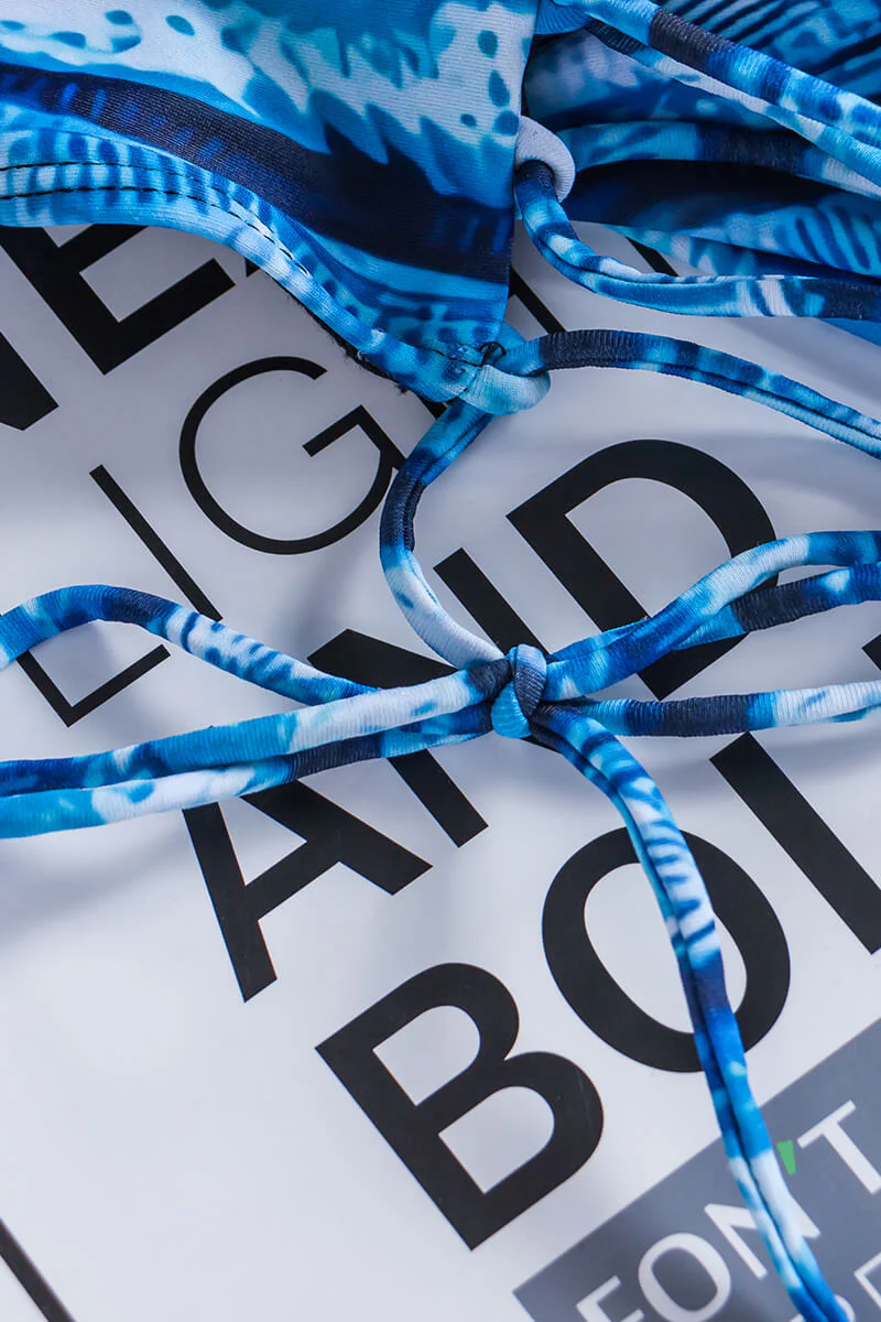 Blue 1950s Ocean Stripes Swimsuit - Image 4