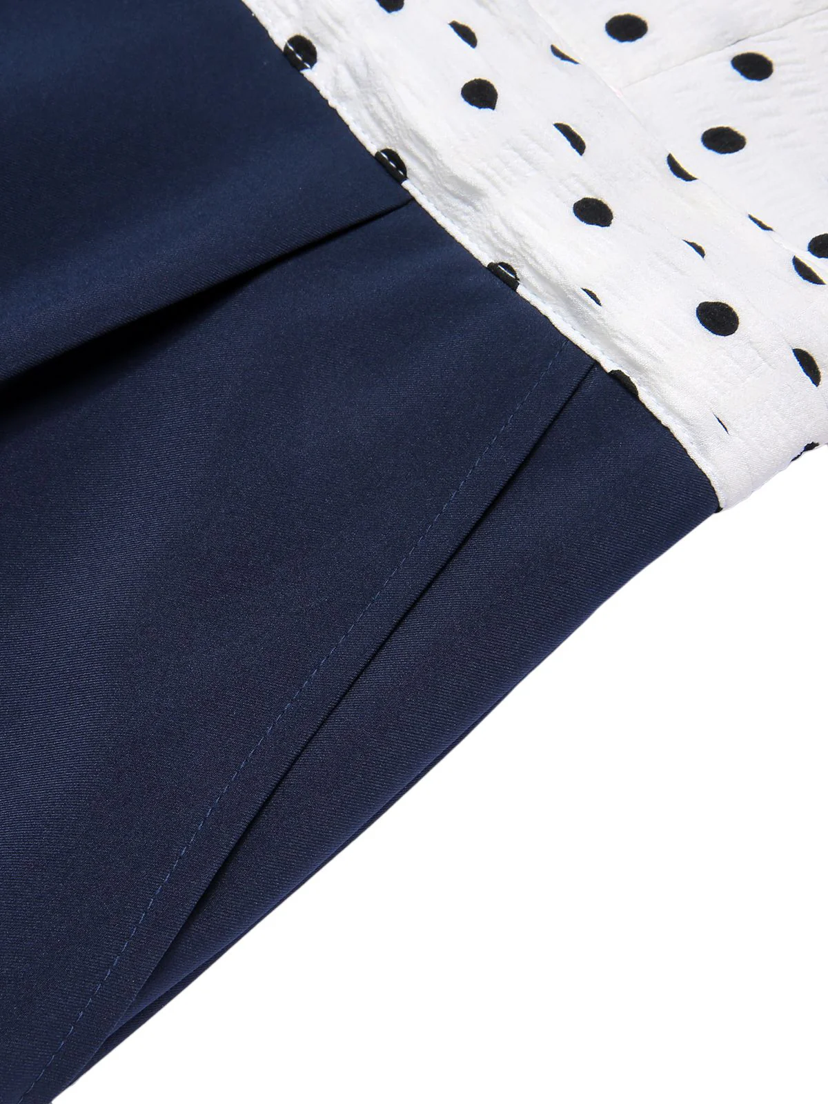 Blue & White 1930s Polka Dots Tie Neck Jumpsuit - Image 6