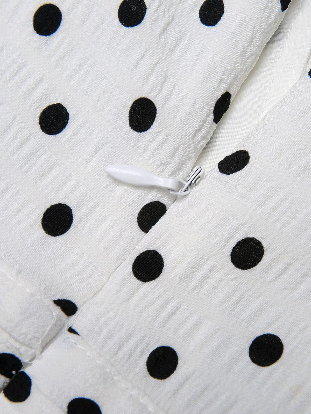 Blue & White 1930s Polka Dots Tie Neck Jumpsuit - Image 7