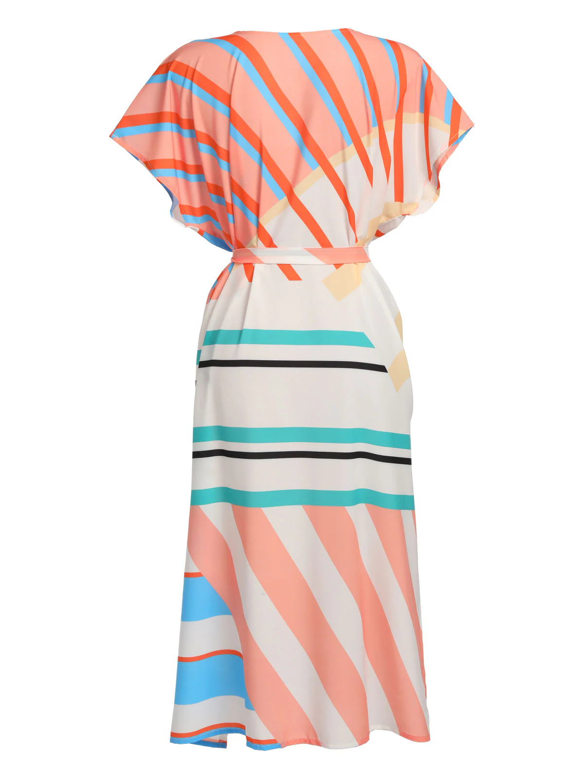 Bohemian Kimono Stripe Lace-Up Cover Up - Image 3