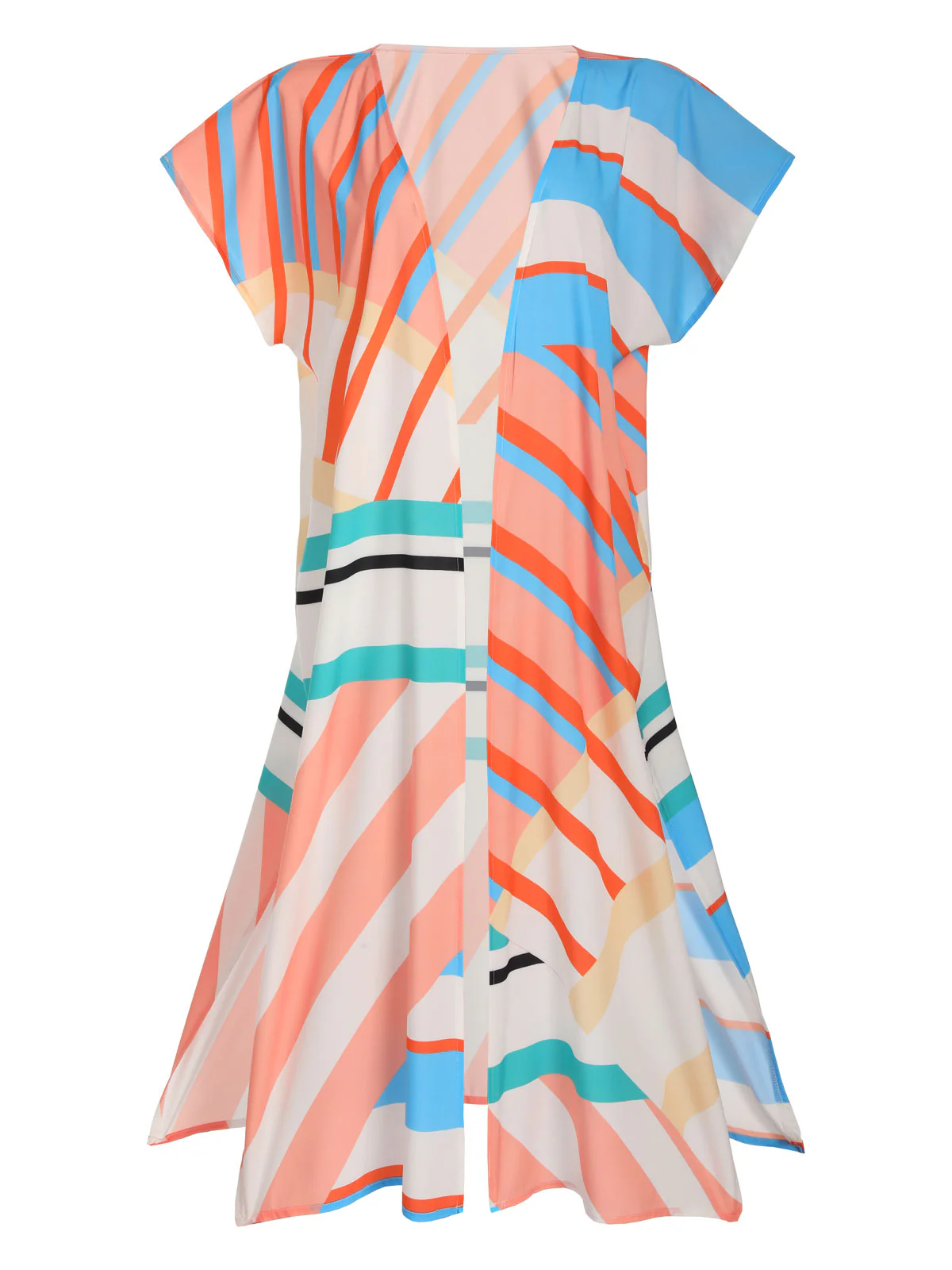 Bohemian Kimono Stripe Lace-Up Cover Up - Image 4