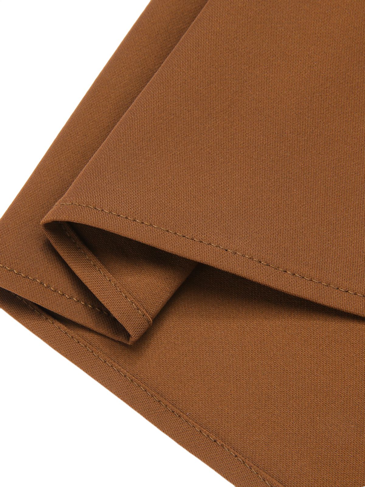 Brown 1950s Solid Elastic Waist Belt Skirt - Image 7