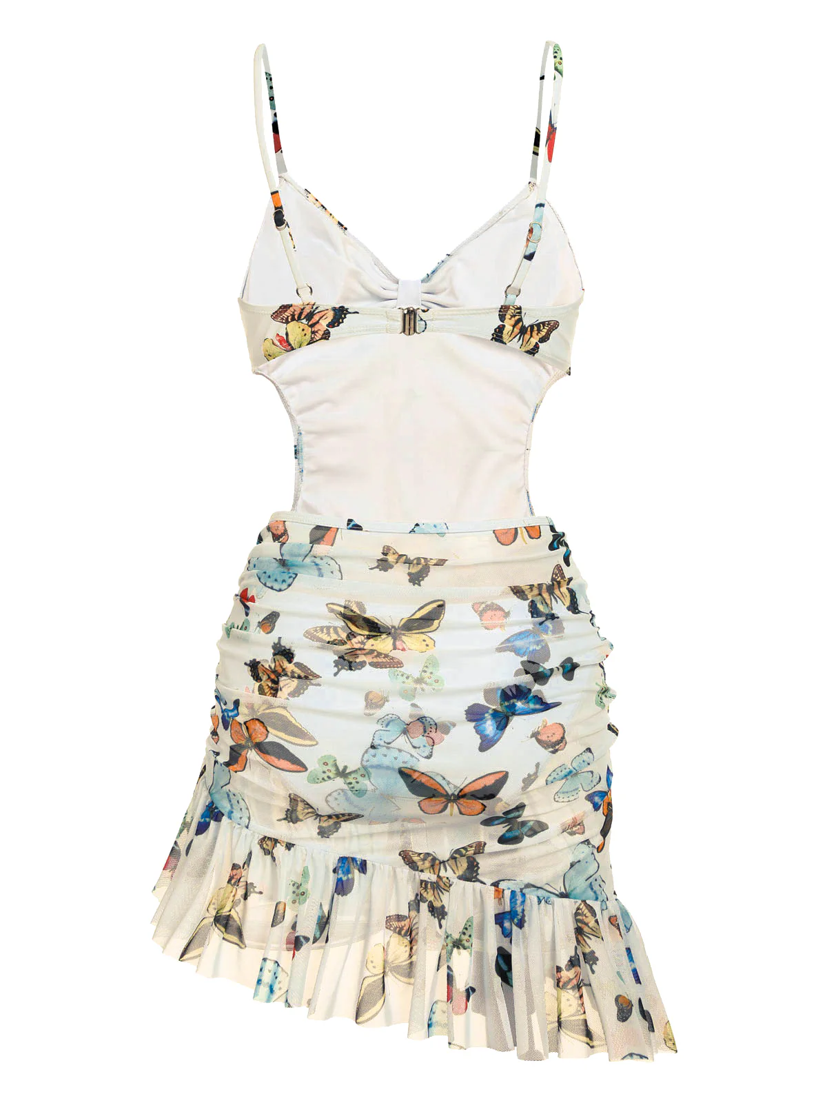 1960s Butterflies Strap One-piece Swimsuit & Cover-up Skirt - Image 3