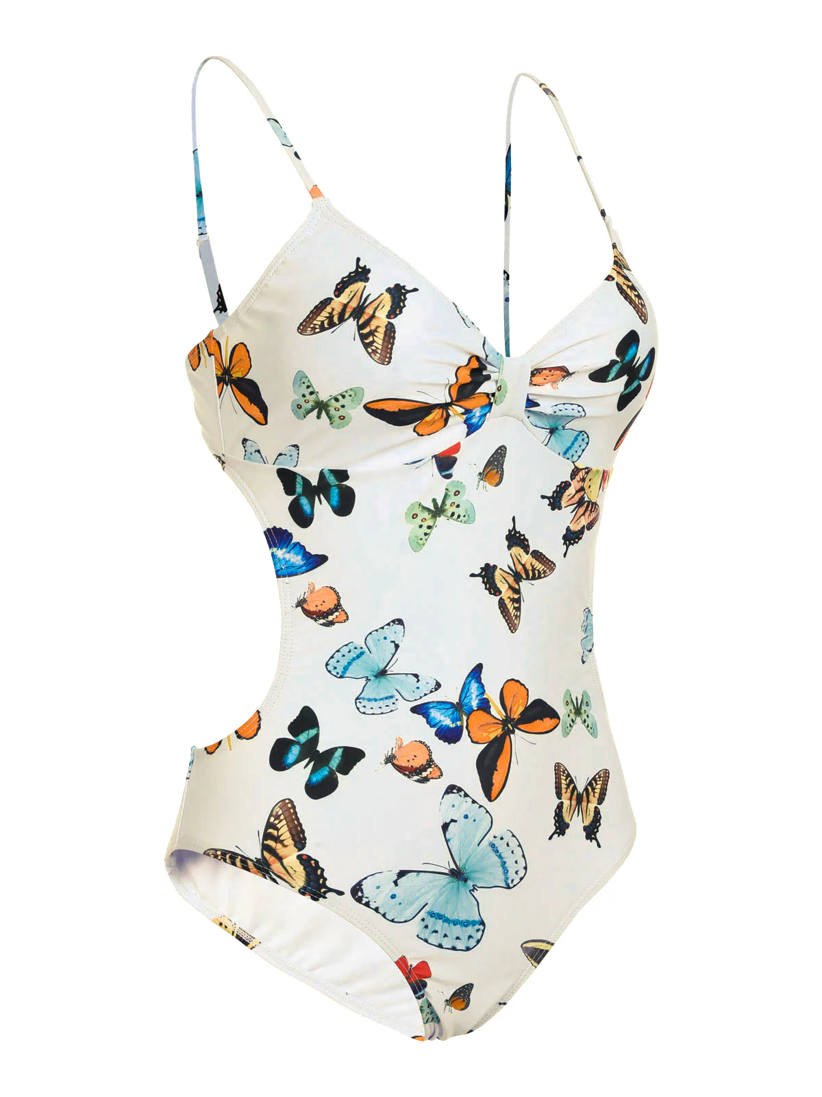 1960s Butterflies Strap One-piece Swimsuit & Cover-up Skirt - Image 5