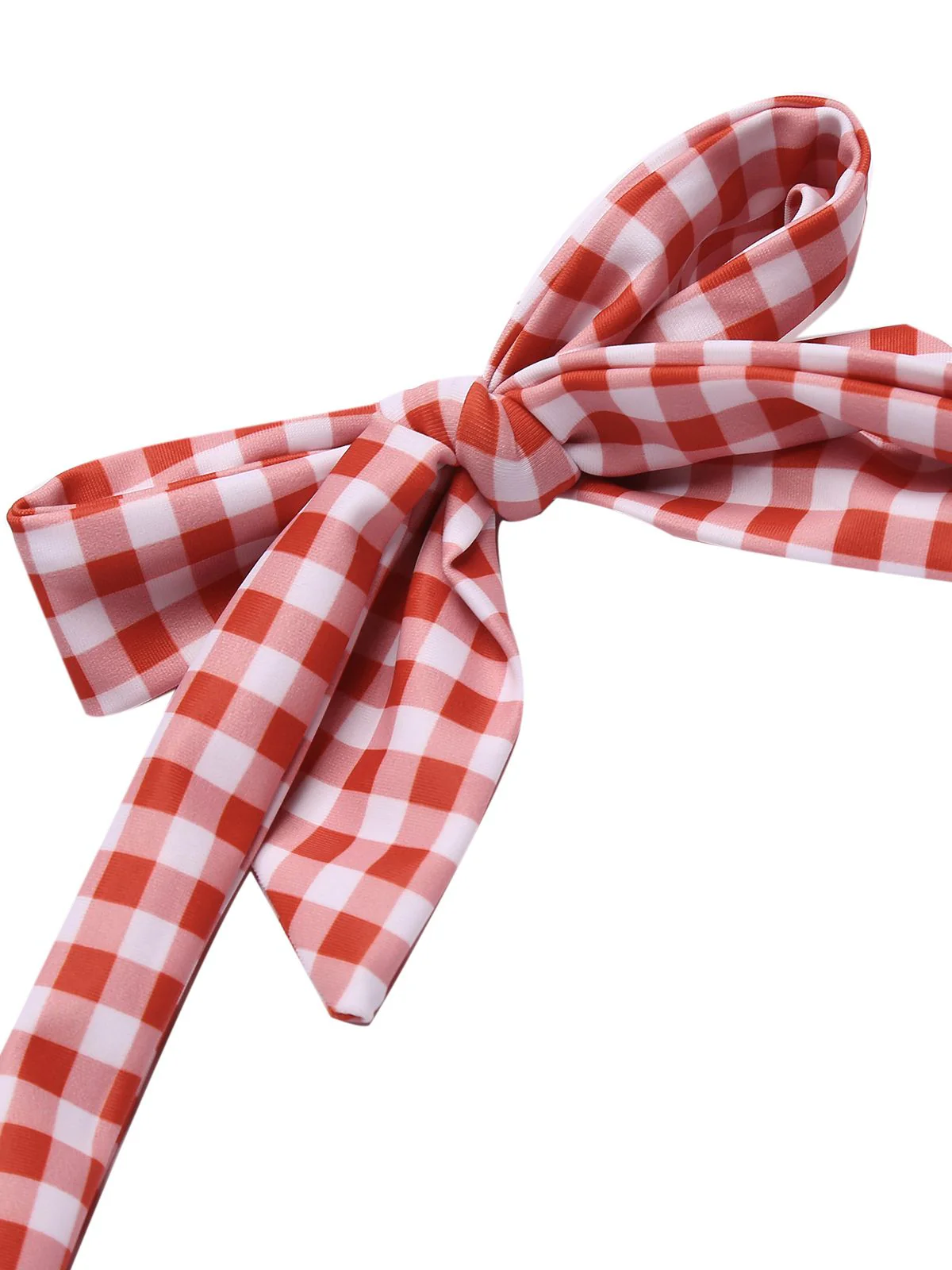 Gingham 1950s Halter Bowknot One-piece Swimsuit - Image 9