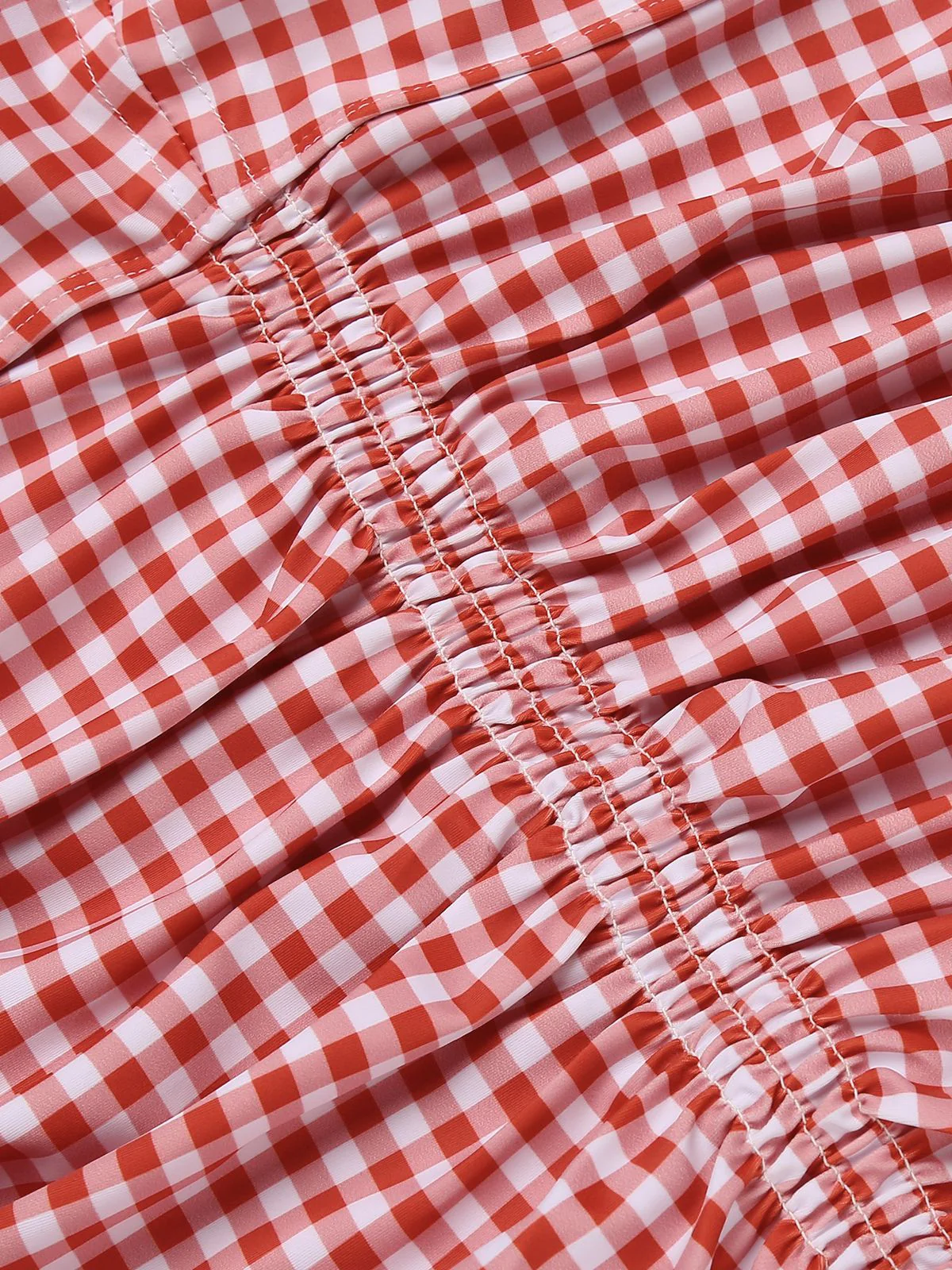 Gingham 1950s Halter Bowknot One-piece Swimsuit - Image 9