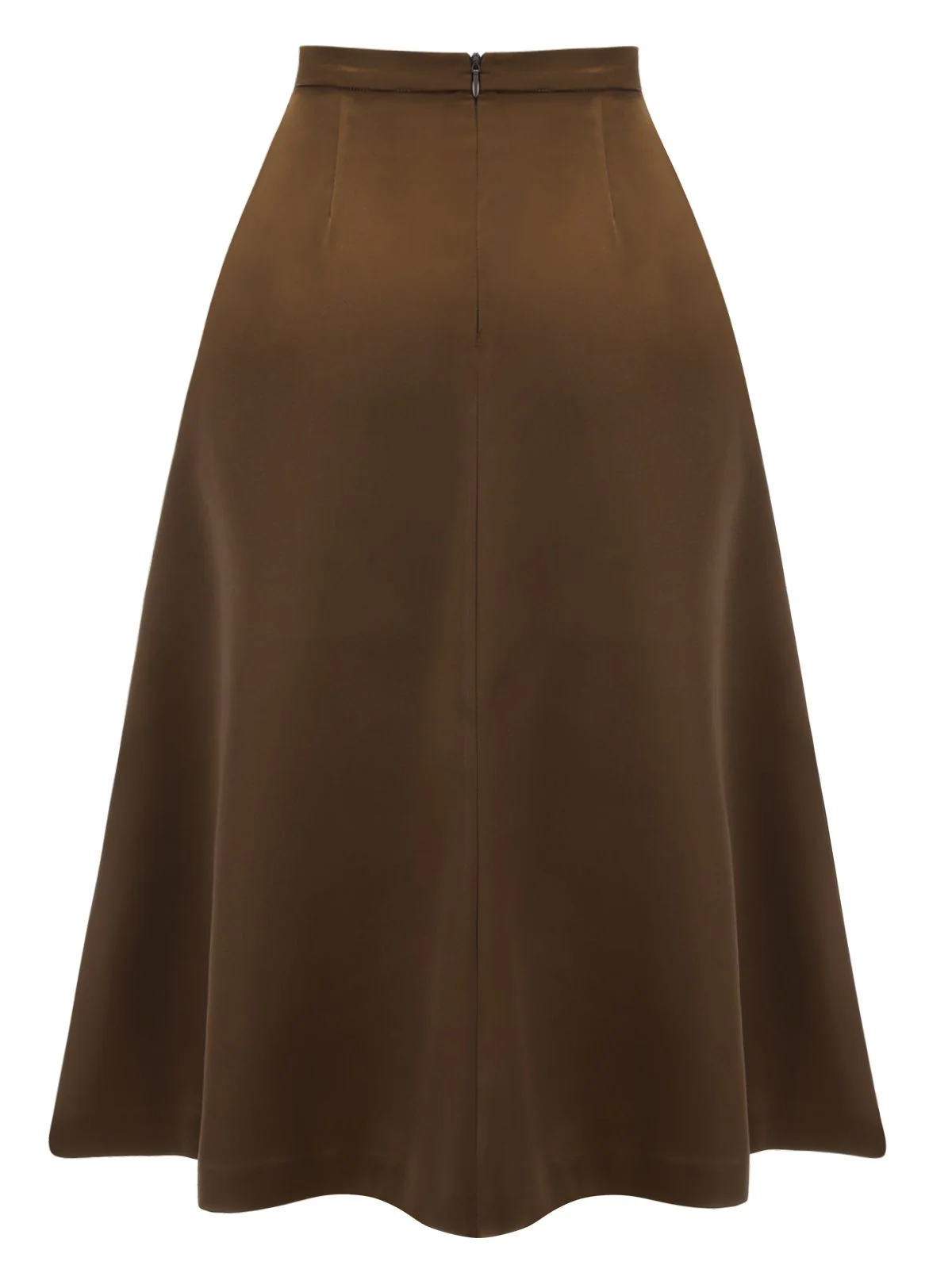 Coffee 1940s High Waist Solid Skirt - Image 4