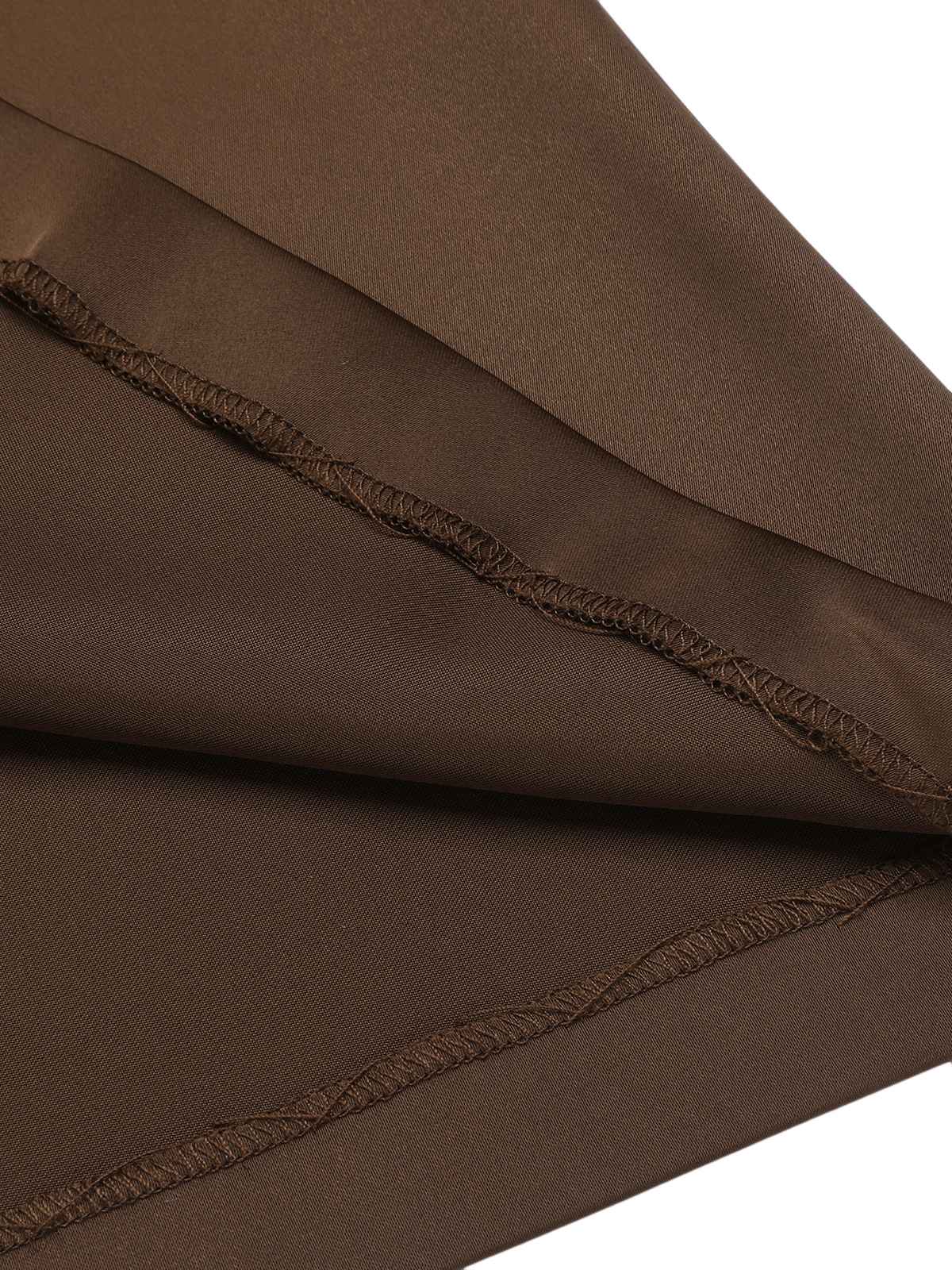 Coffee 1940s High Waist Solid Skirt - Image 6