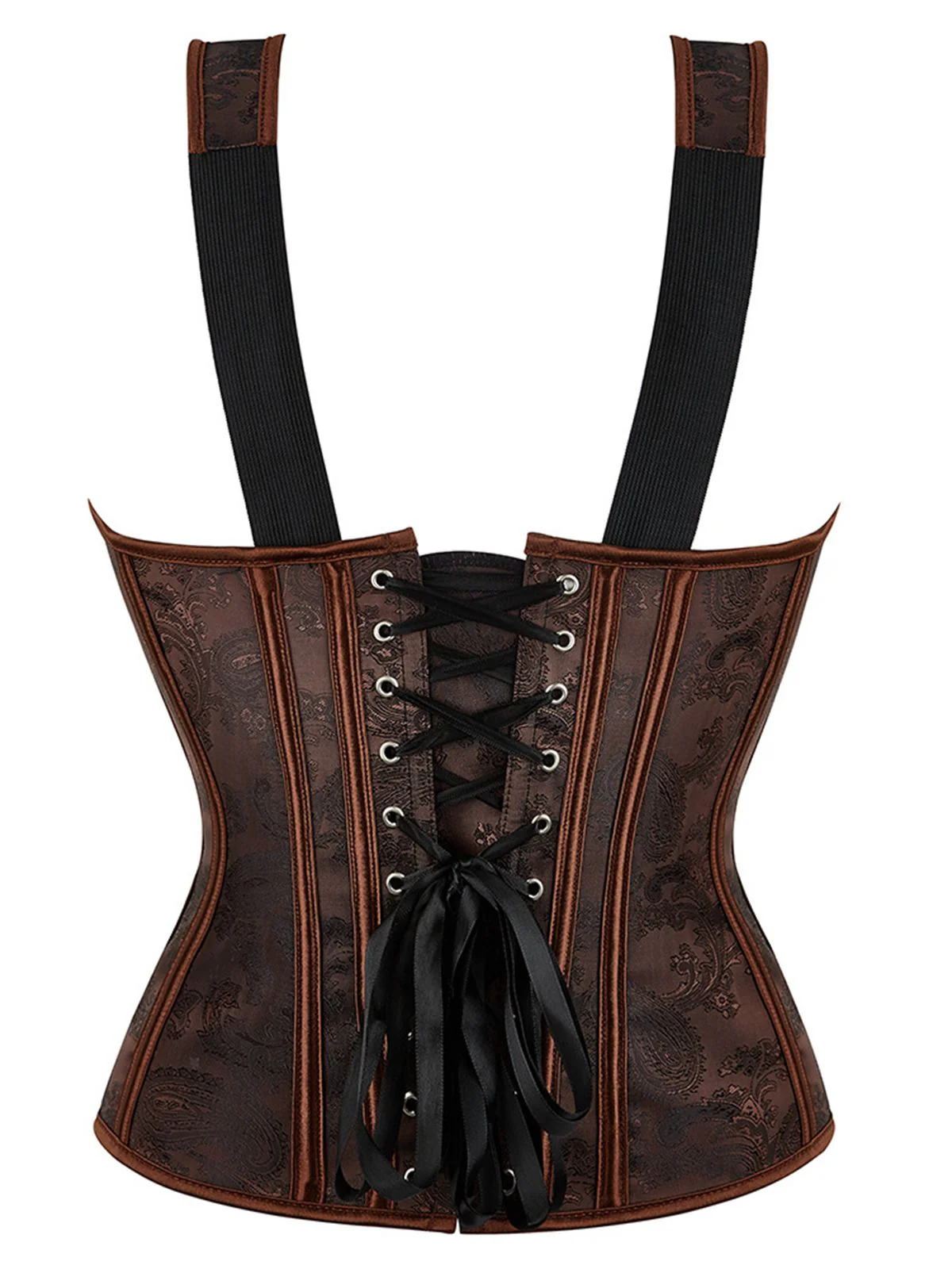 Coffee Steampunk Strap Gothic Corset - Image 3